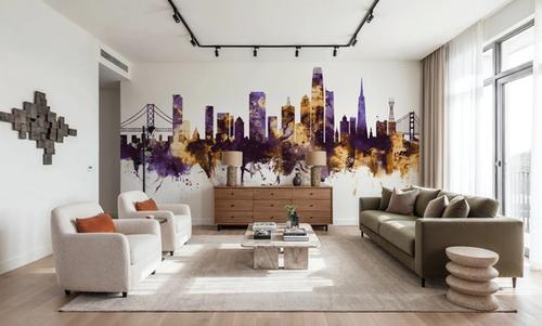 San Francisco Skyline Purple & Gold