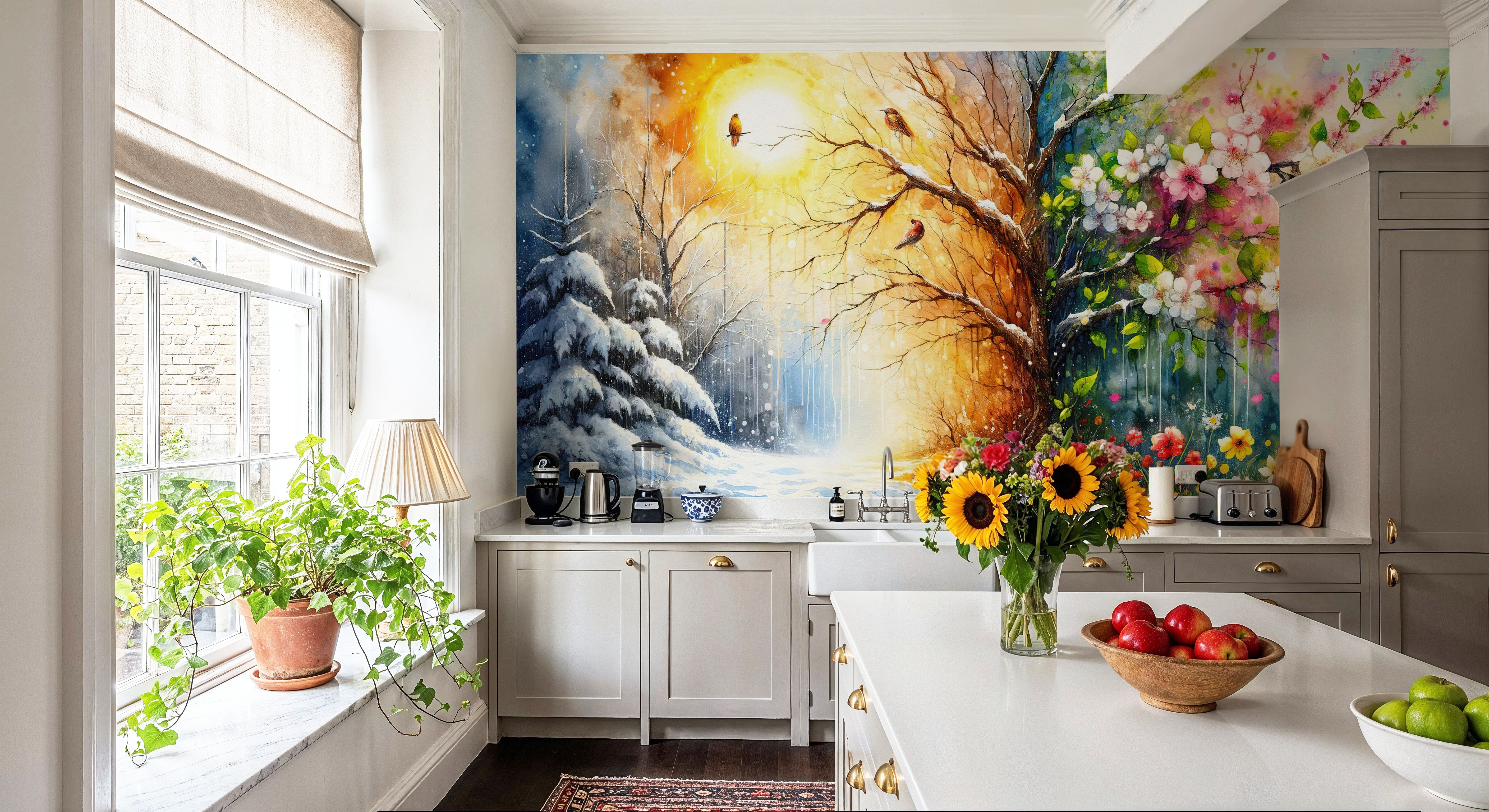 From Winter to Summer in Watercolor, Wallpaper