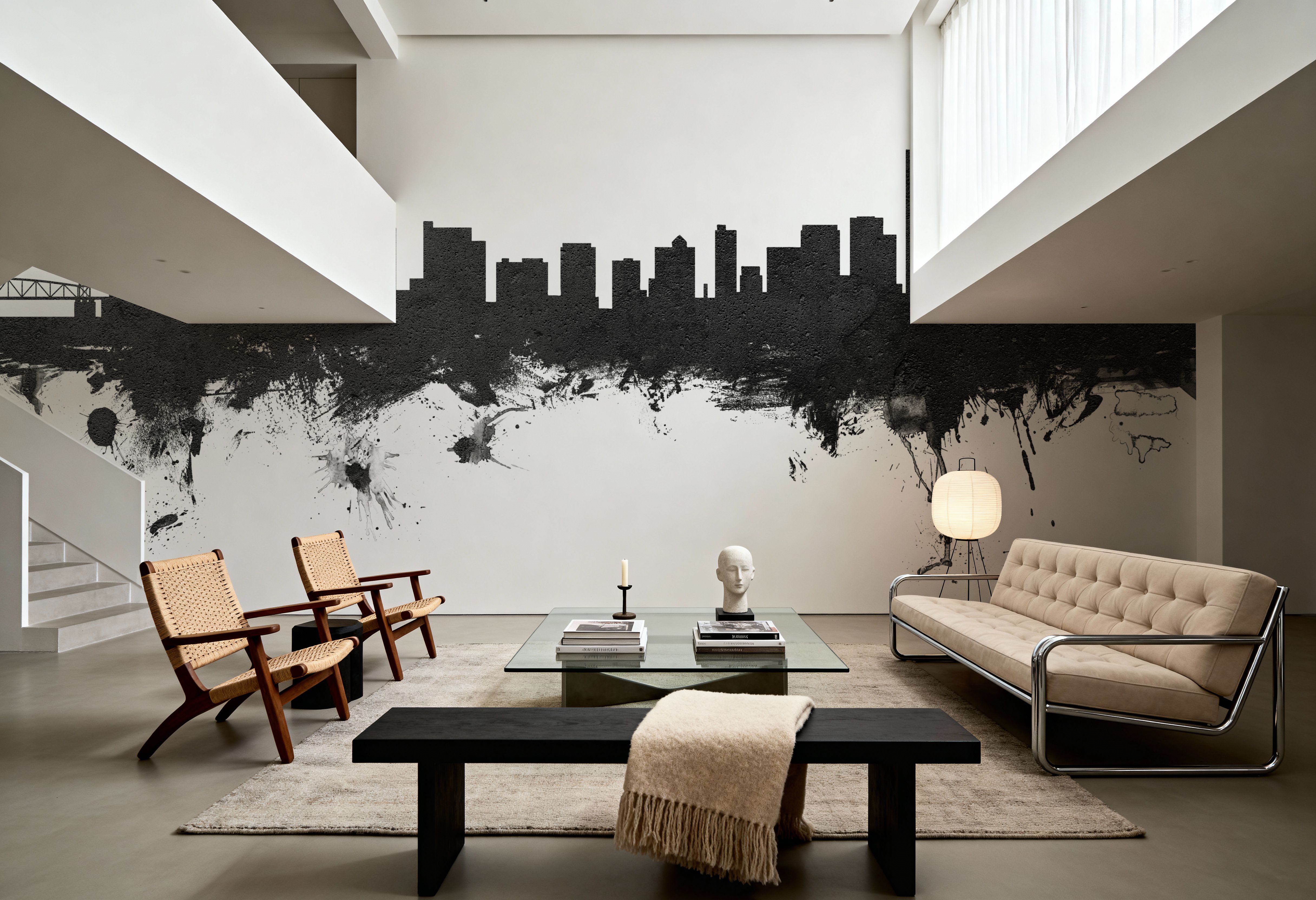 Wilmington Delaware Skyline Black & White, Wallpaper