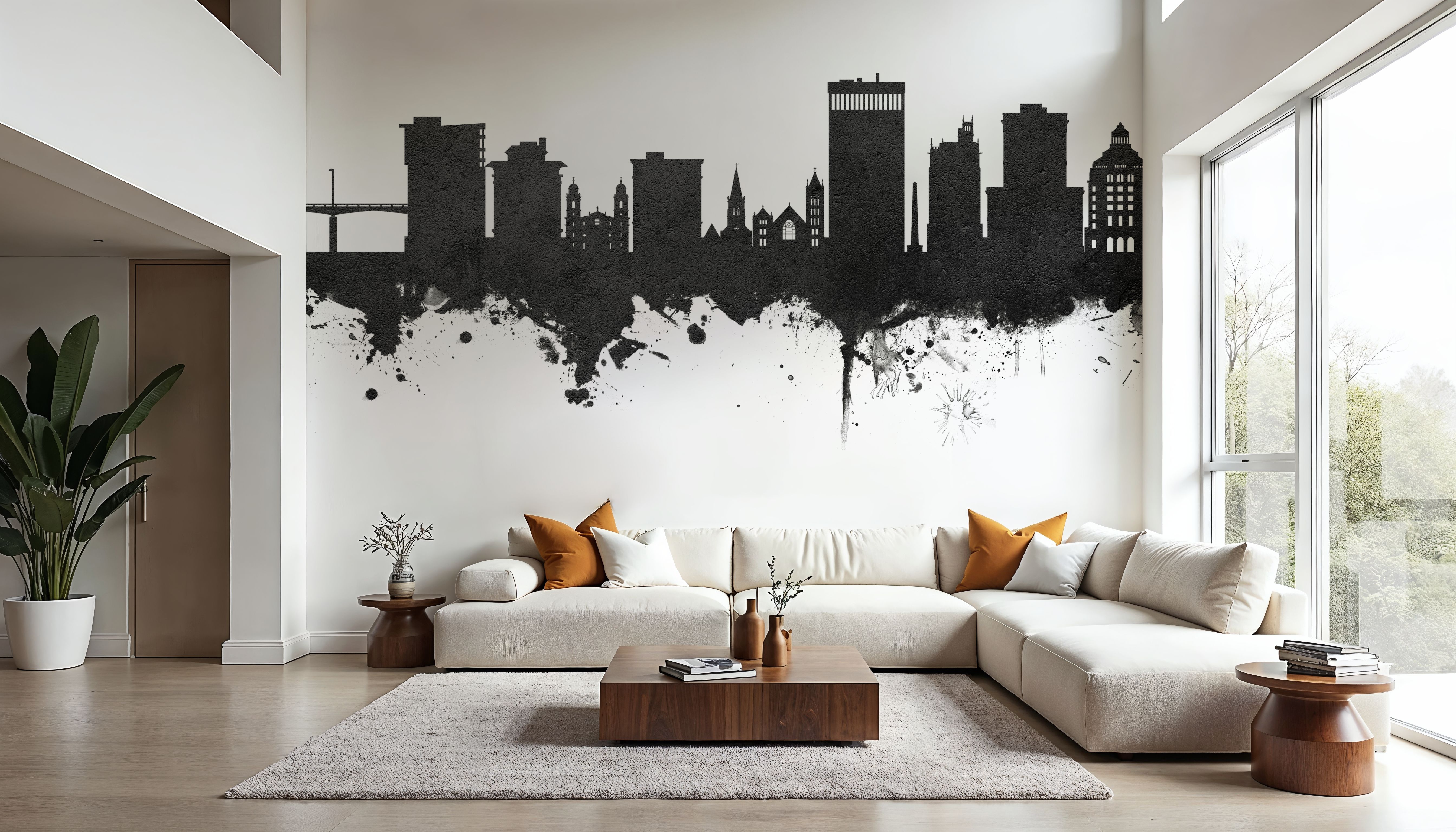 Asheville North Carolina Skyline Black & White