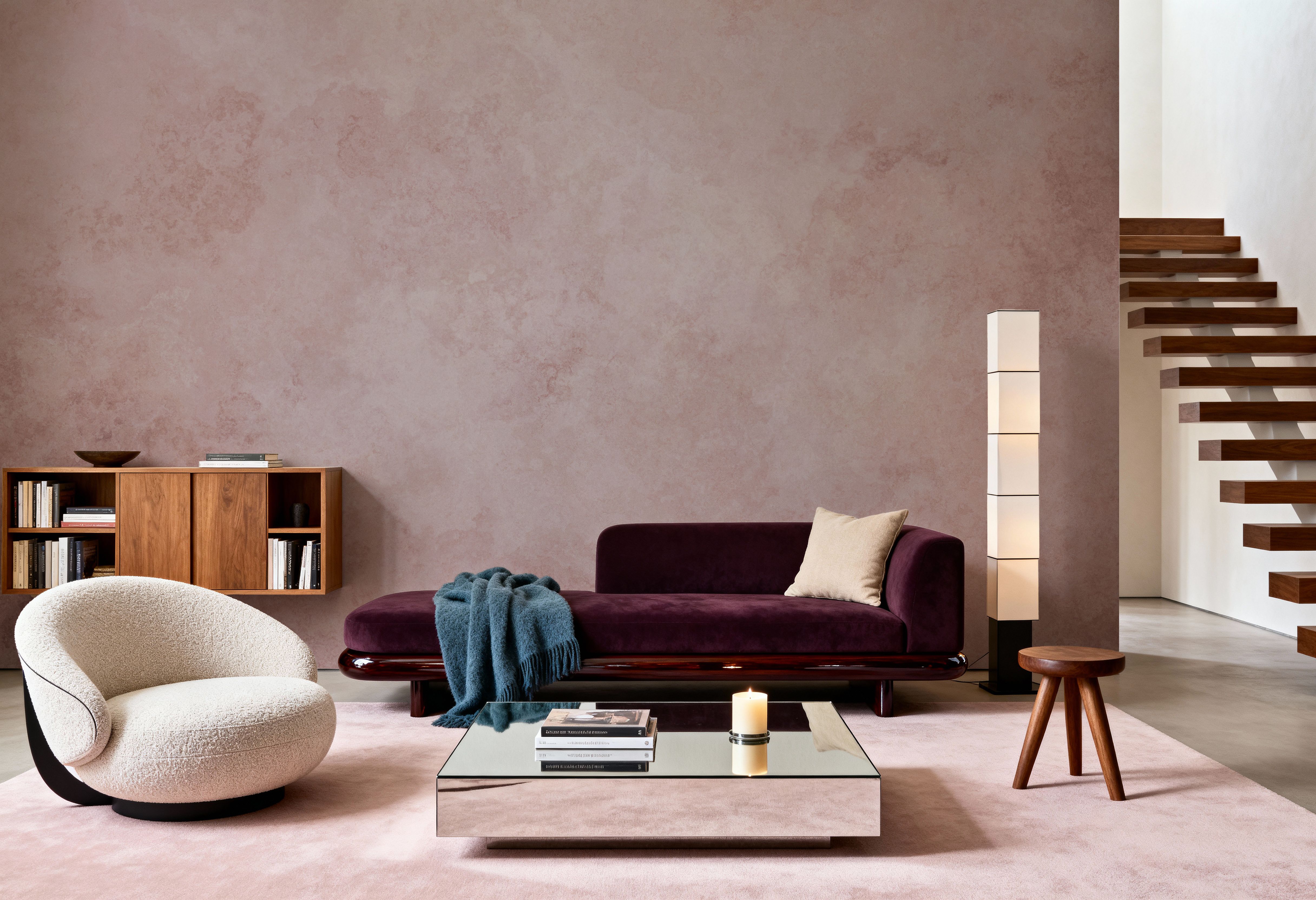 Subtle Plaster Wall, Soft Pink