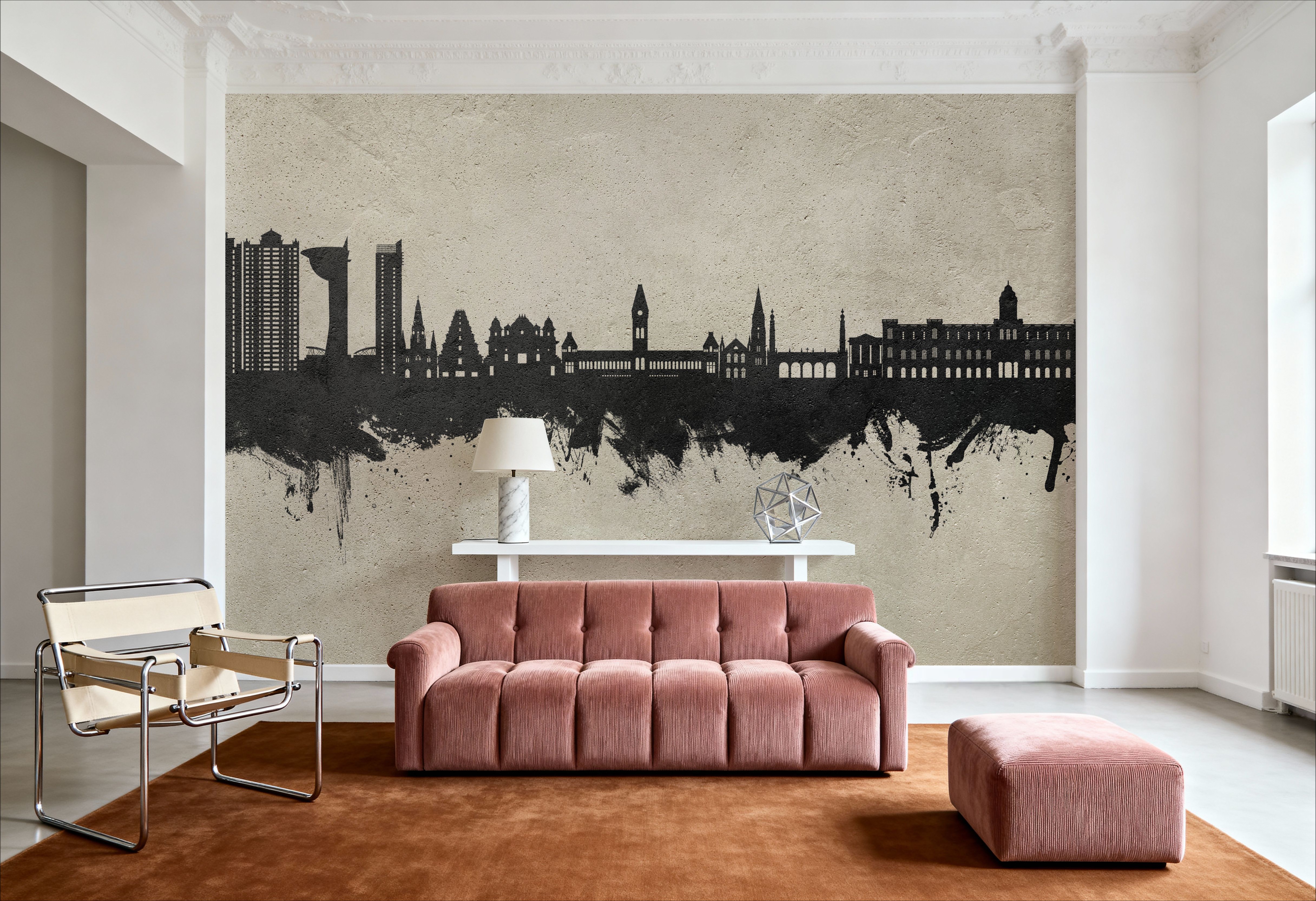 Chennai Skyline India Concrete, Behang