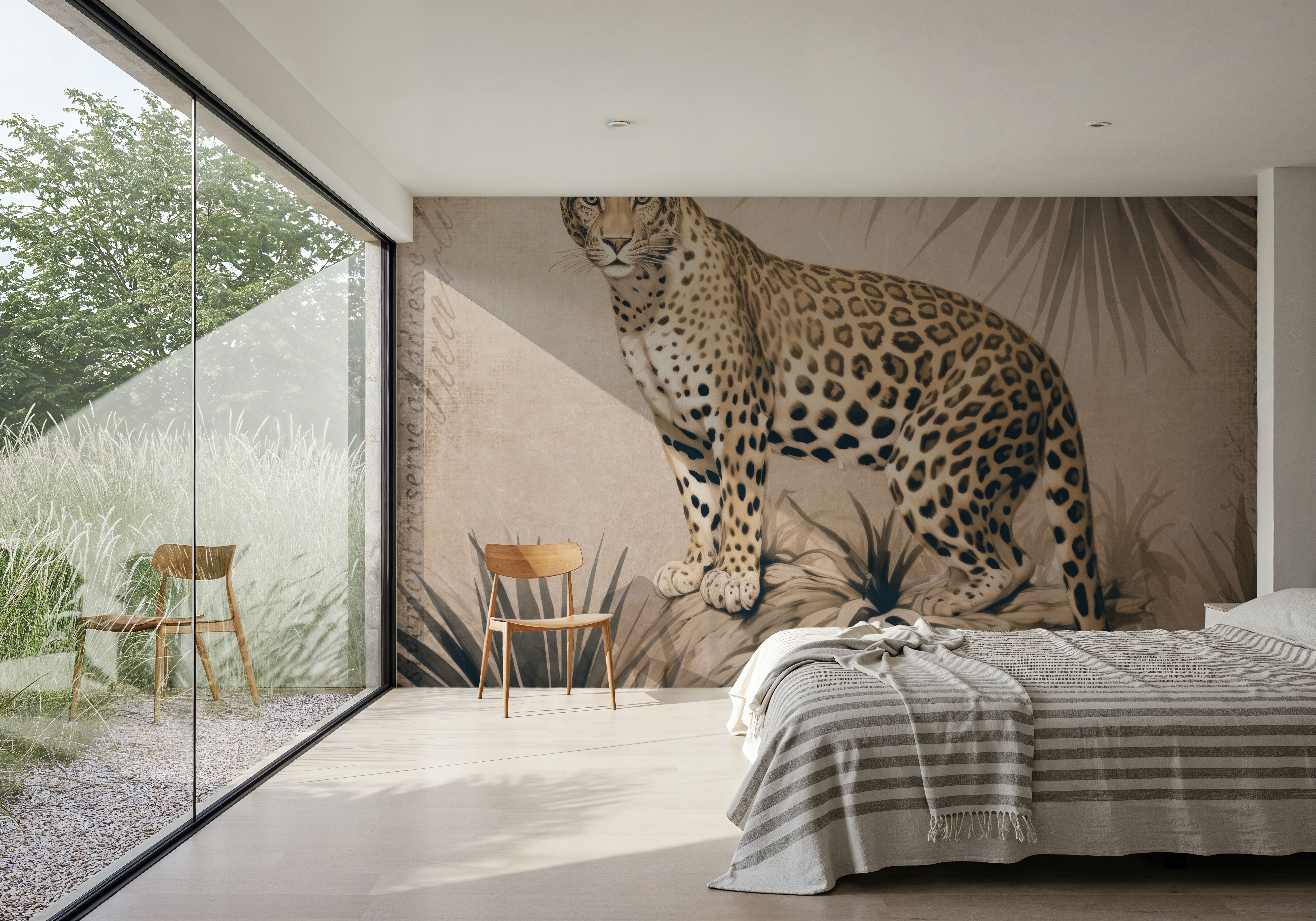 Cheetahs Tropical Jungle Monochrome