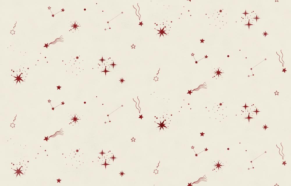 Stardust, Burgundy on Cream