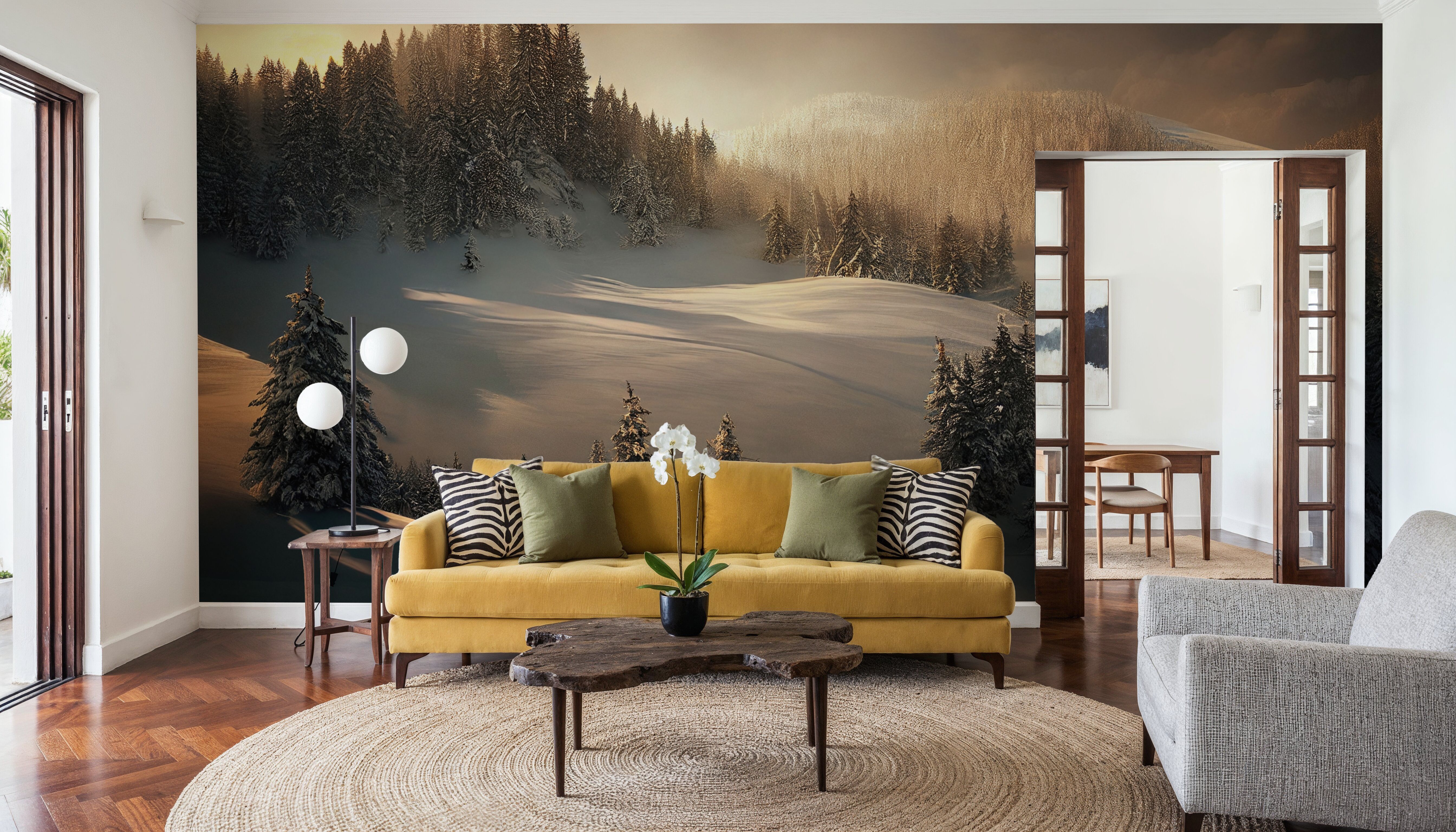 Snow Sunset Illustration