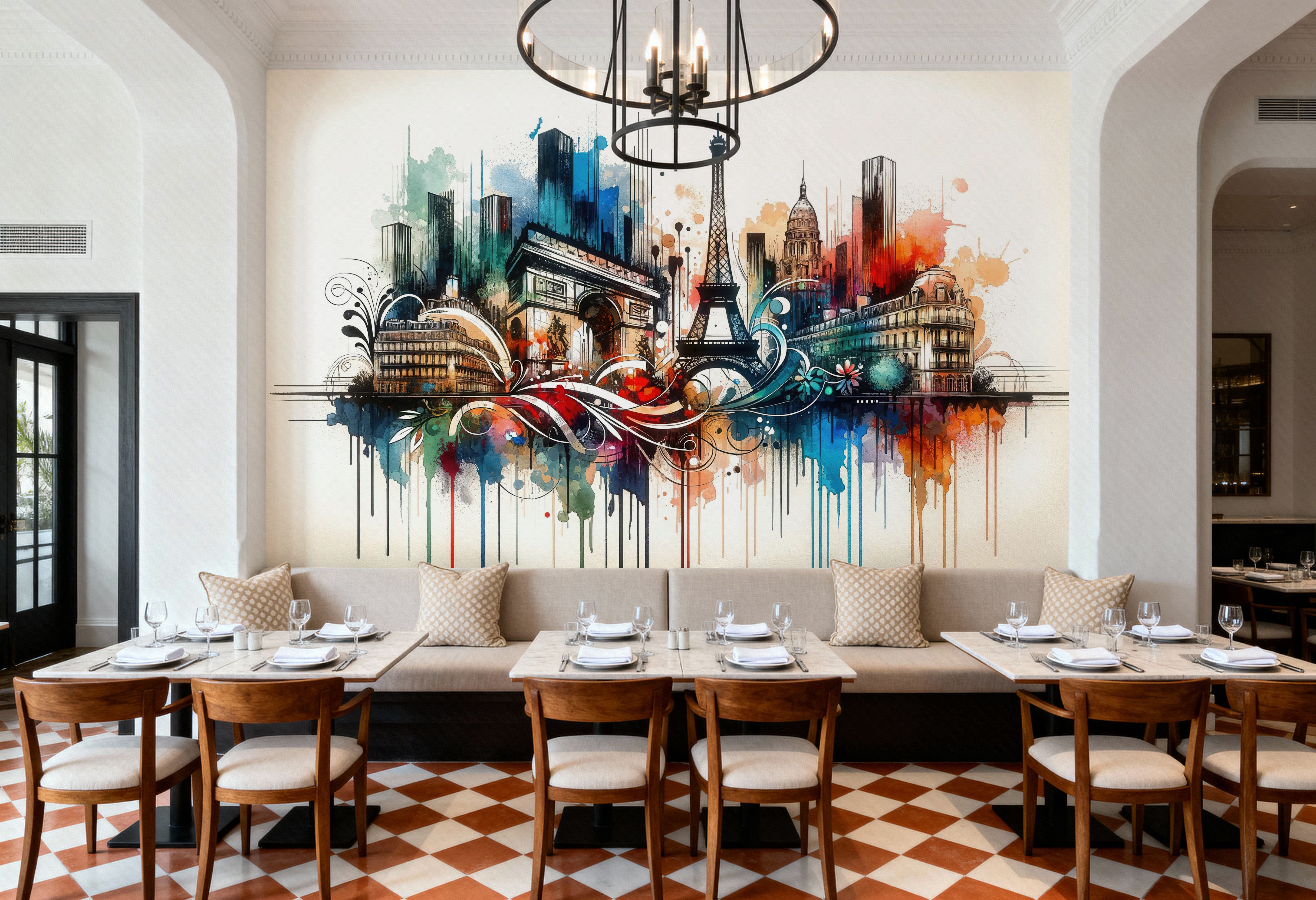 Watercolor Skyline Paris III