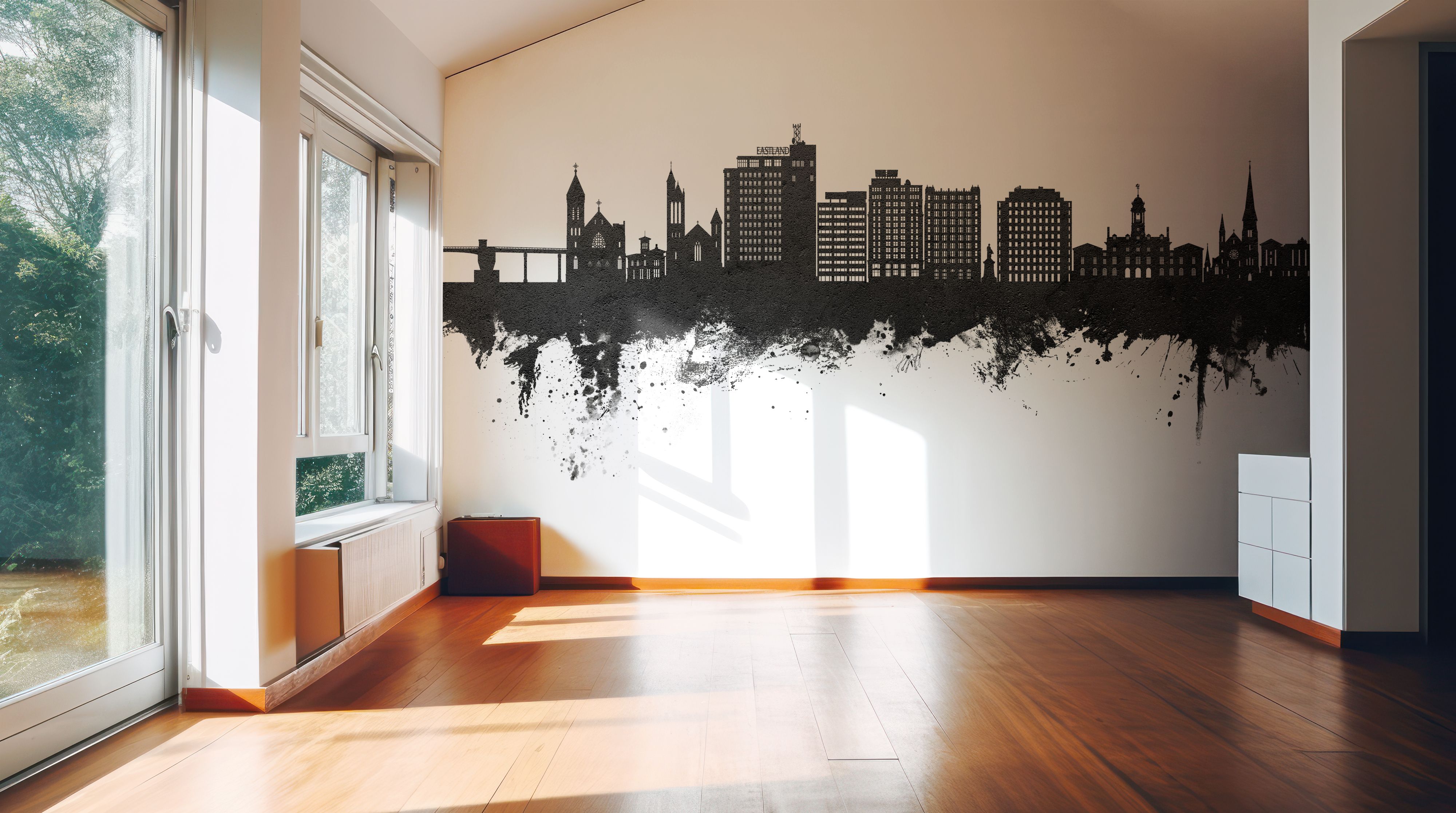 Portland City Skyline Vista Avenue Black & White Wall Art. Portland Black And White Pictures | Portland top Office Art