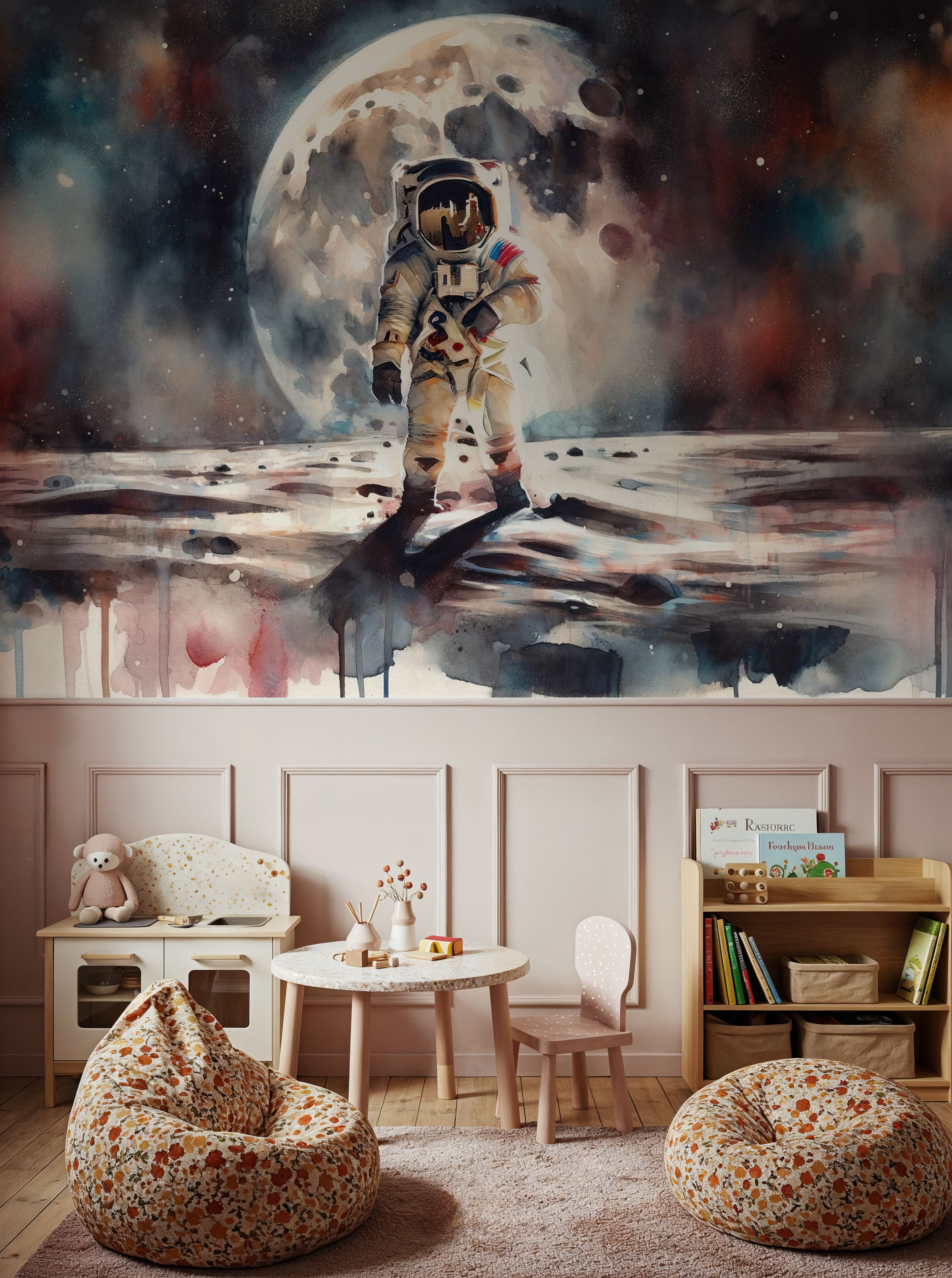 One Giant Leap in Watercolor