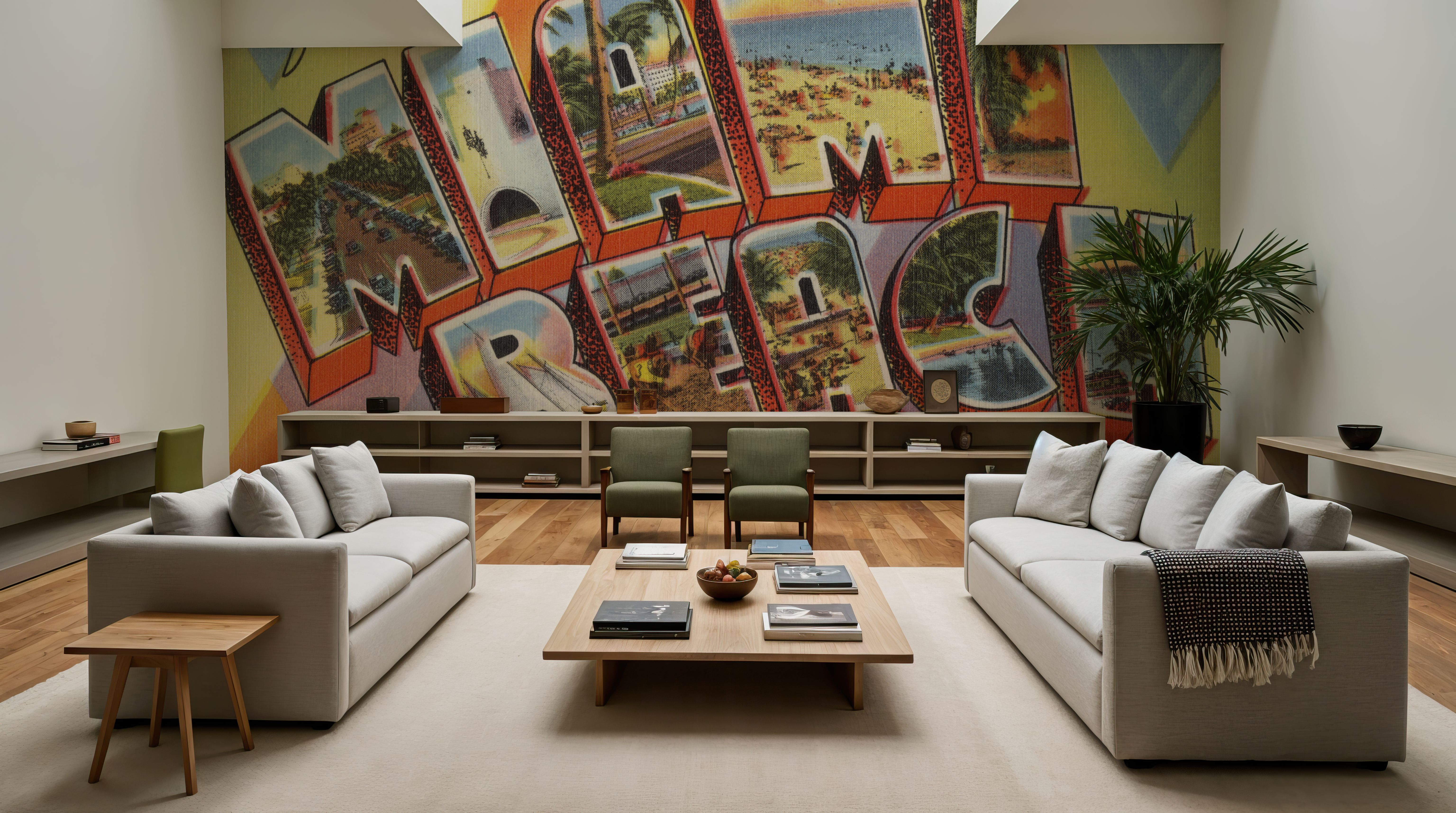 Greetings from Miami Beach - Screenprint Postcard, Wallpaper