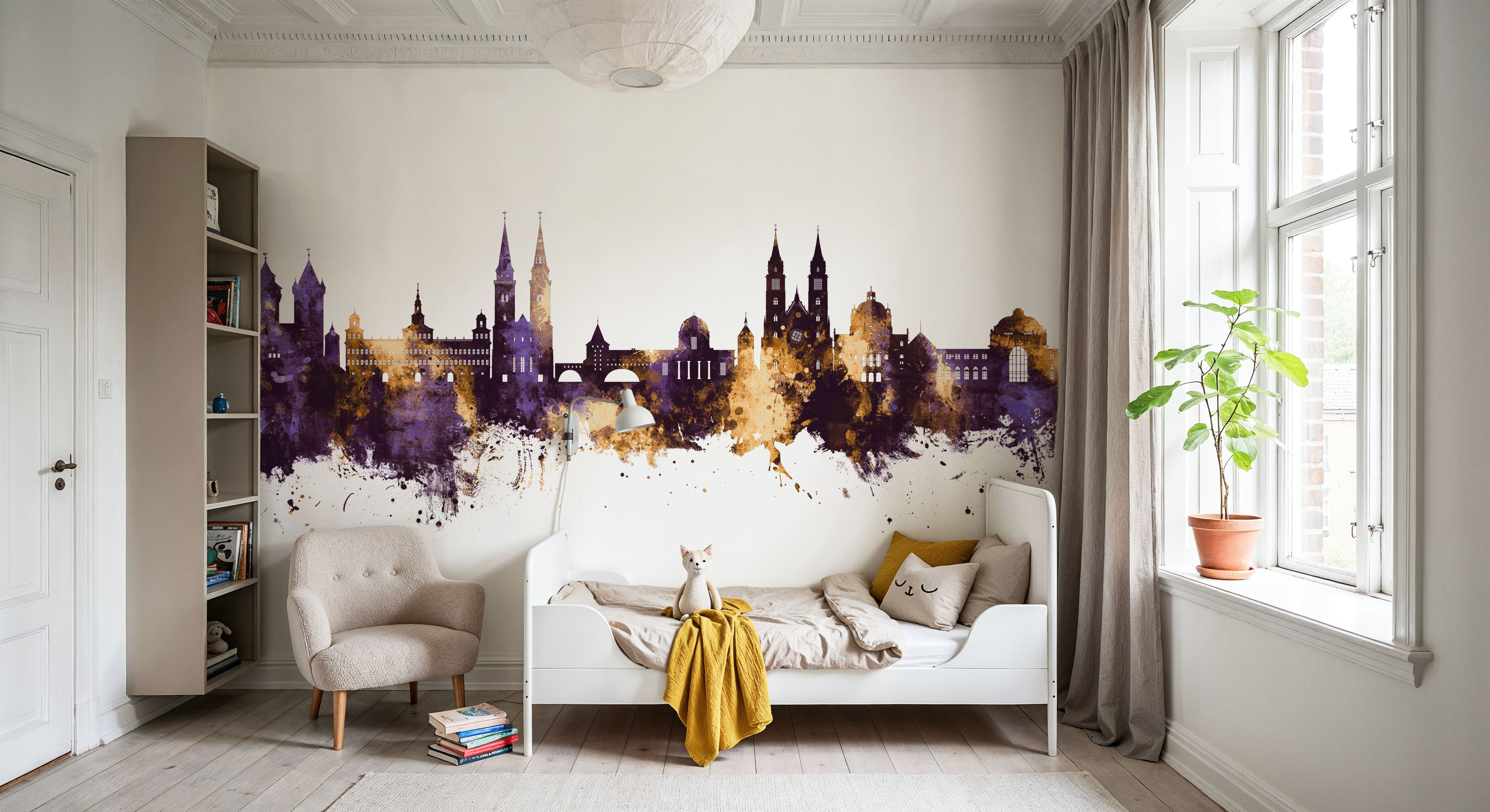 Nürnberg Germany Skyline Purple & Gold