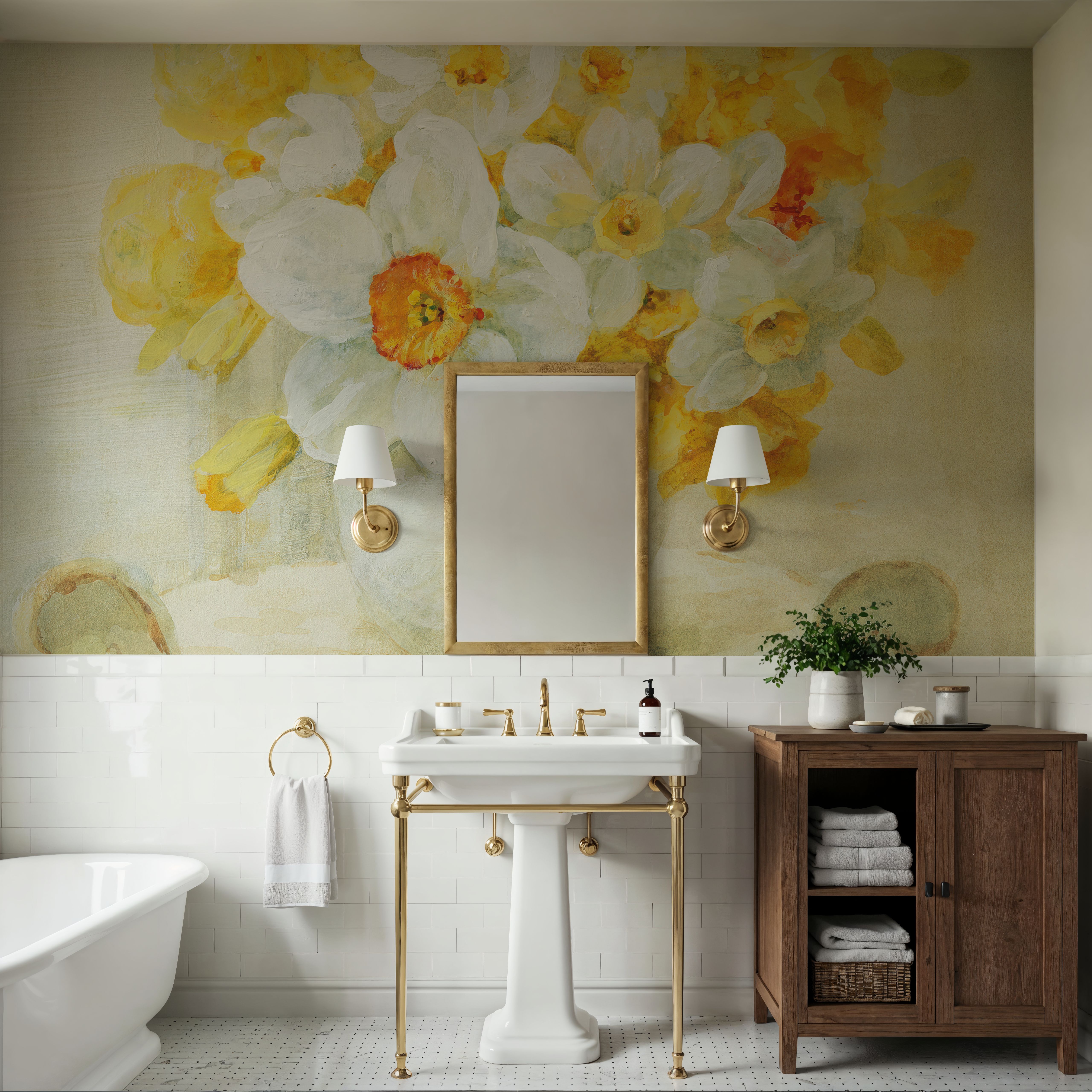 Mixed Narcissus on White