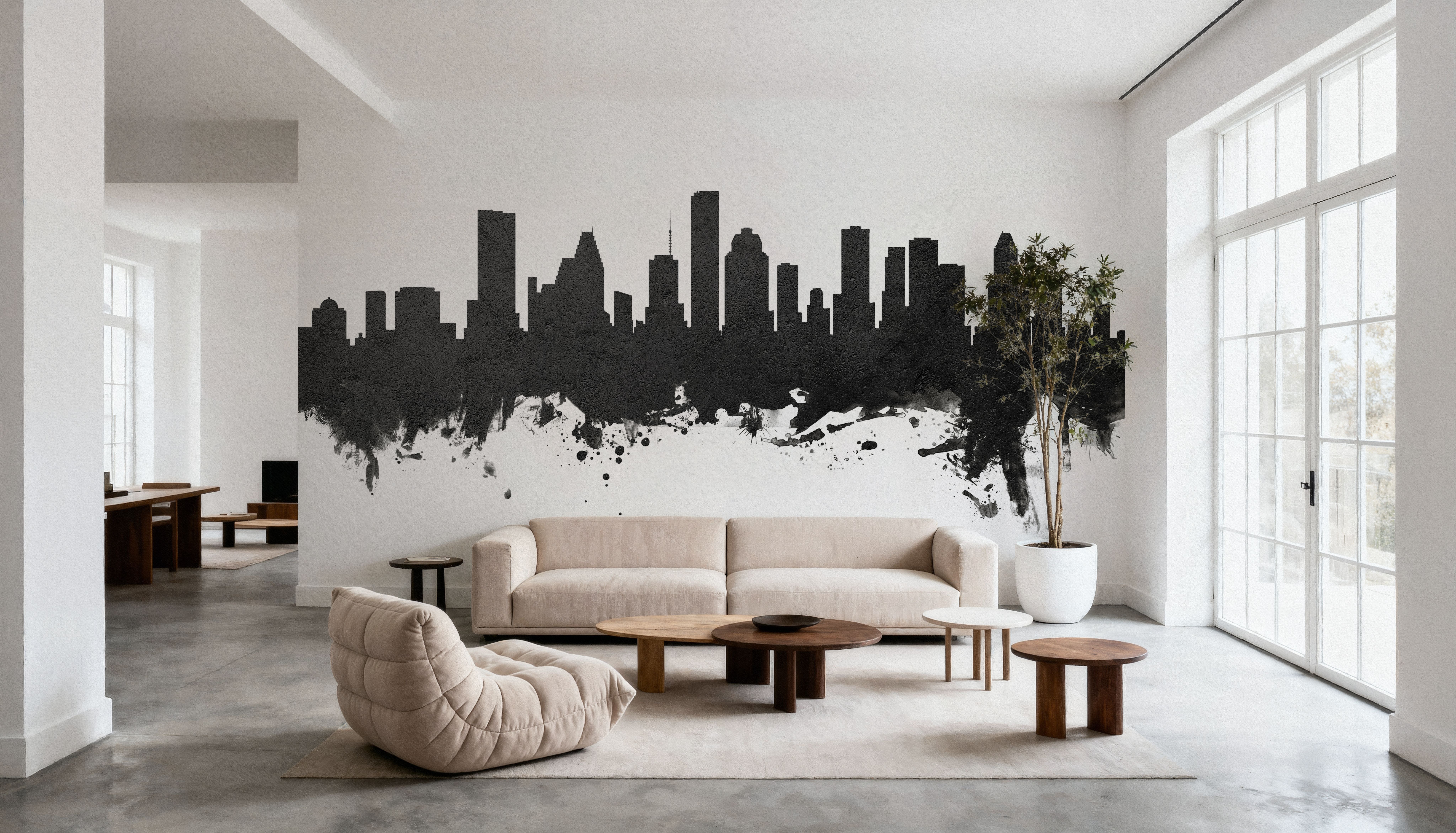 Houston Skyline Black & White