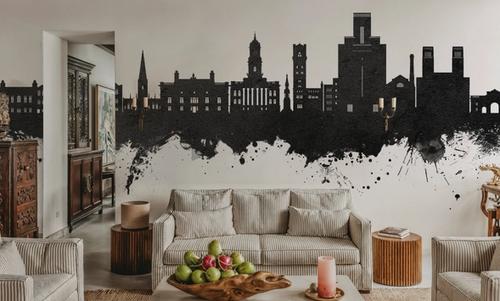 Birkehead England Skyline Black & White