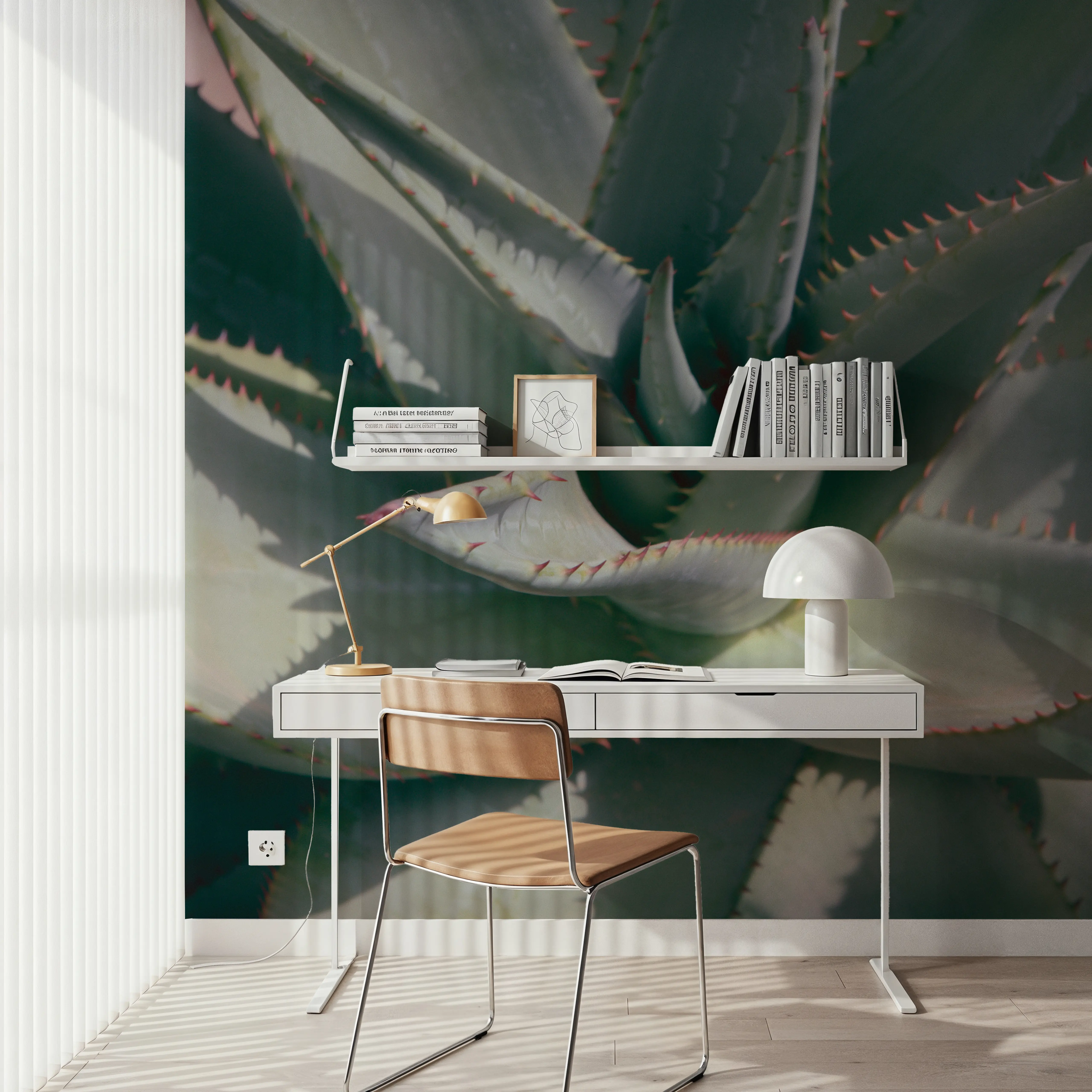 Wall Mural - Succulent II - Foliage Nature mural wallpaper - Green - Living room - Wallism UK - Peel & Stick or Paste-the-Wall