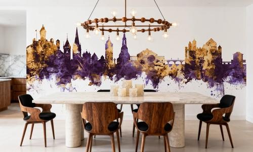 Schaffhausen Switzerland Skyline Purple & Gold