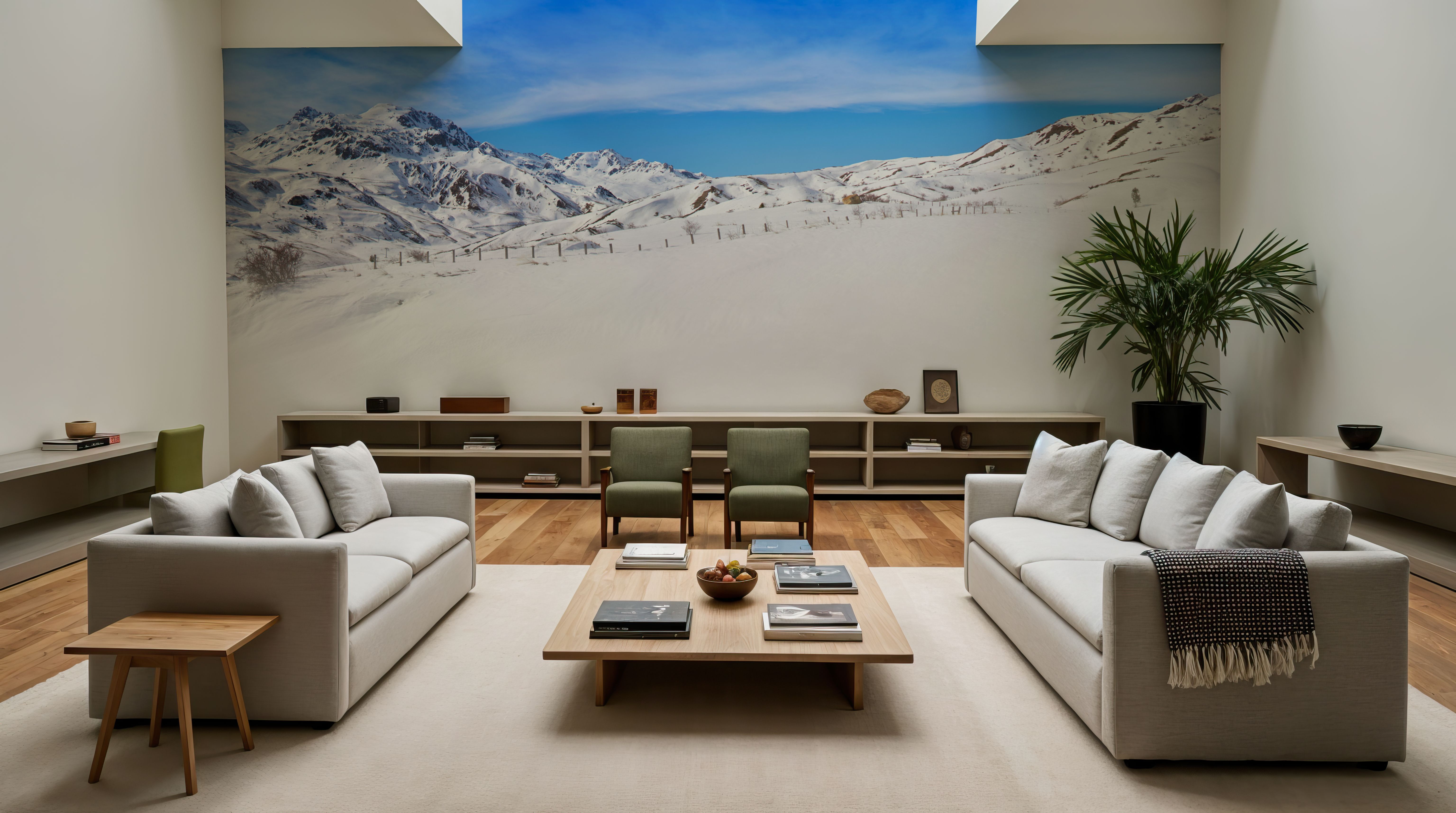 Alpine Serenity White Blue, Wallpaper