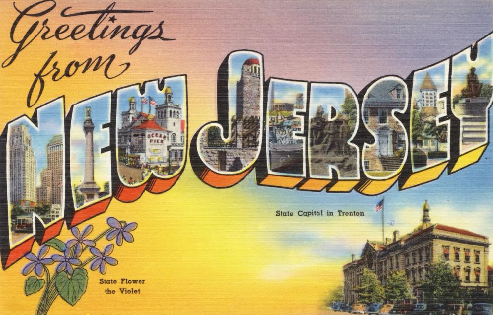 Greetings from New Jersey - Screenprint Postcard