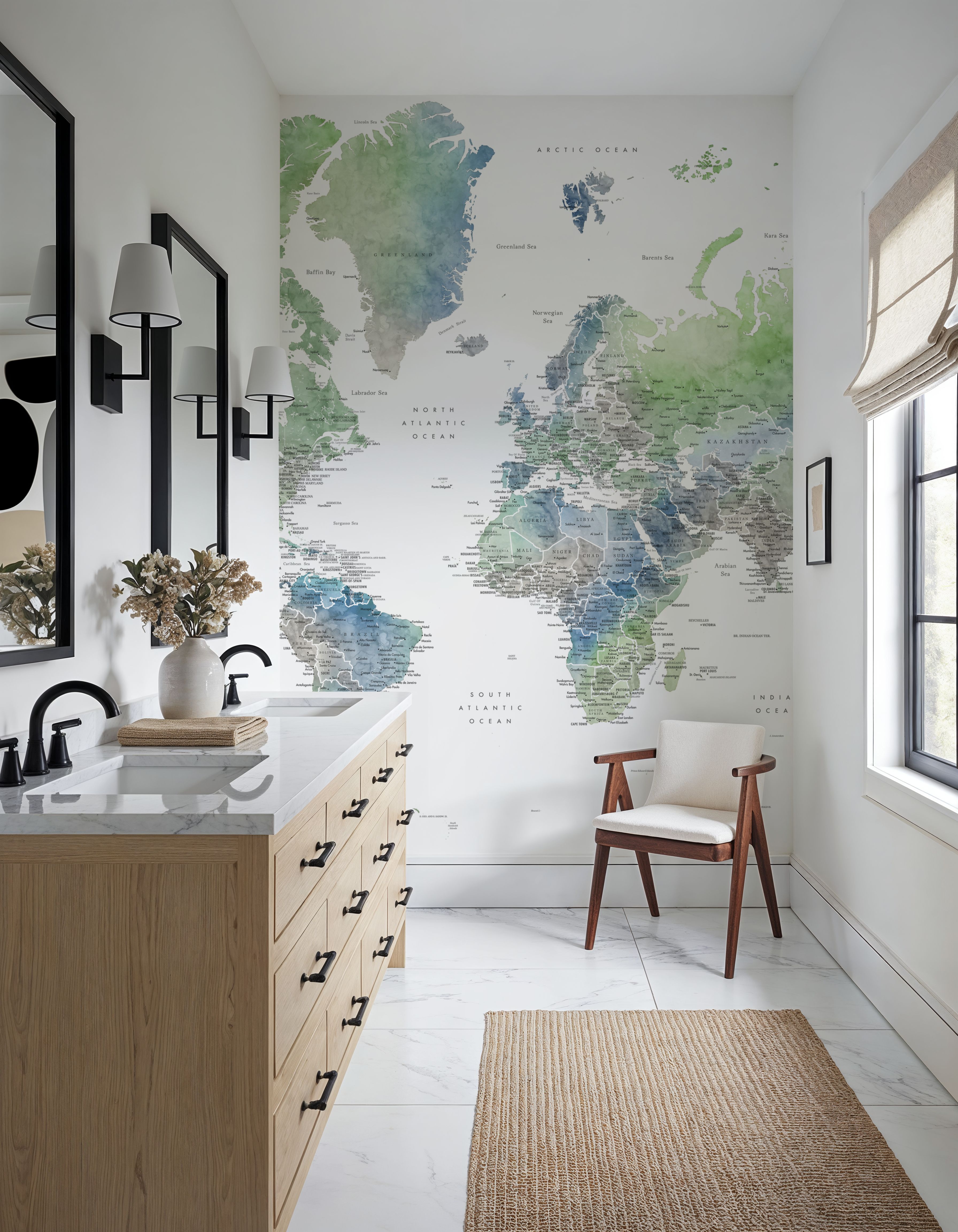 World Map Cities - Declan