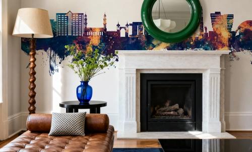 Lilongwe Malawi Skyline Blue & Bronze