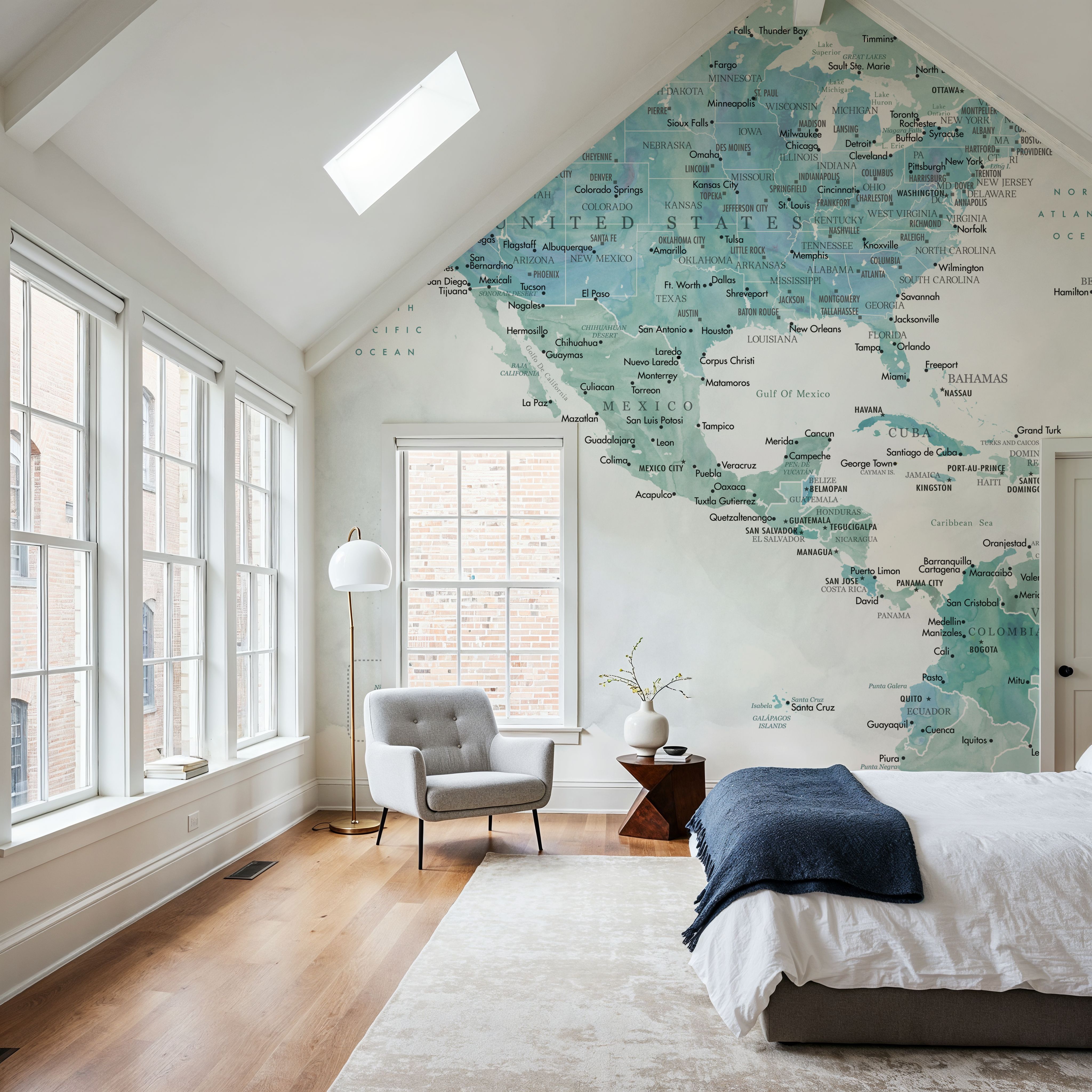 US Mexico Caribbean Map - Aquamar Wash