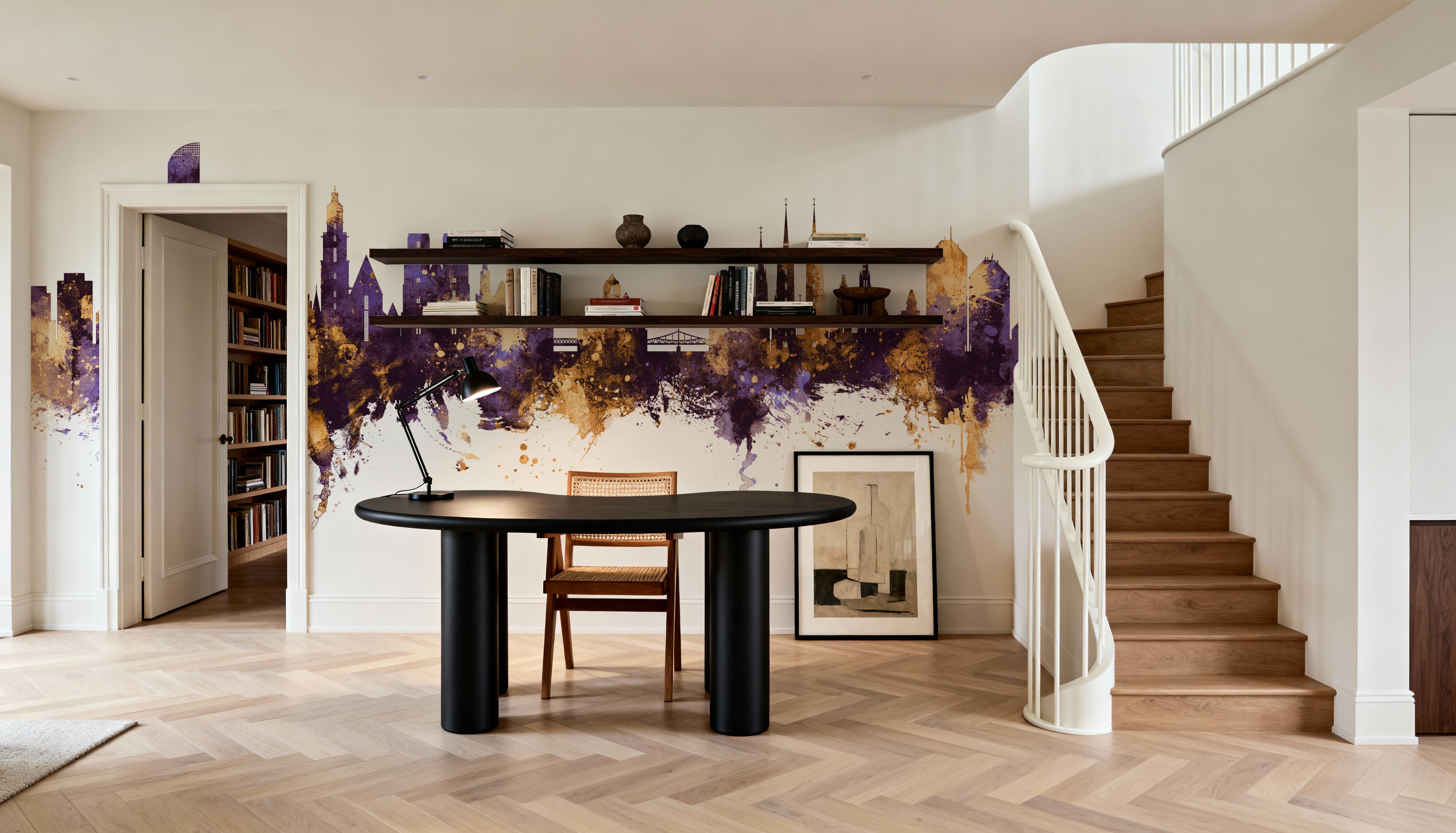 Wroclaw Poland Skyline Purple & Gold