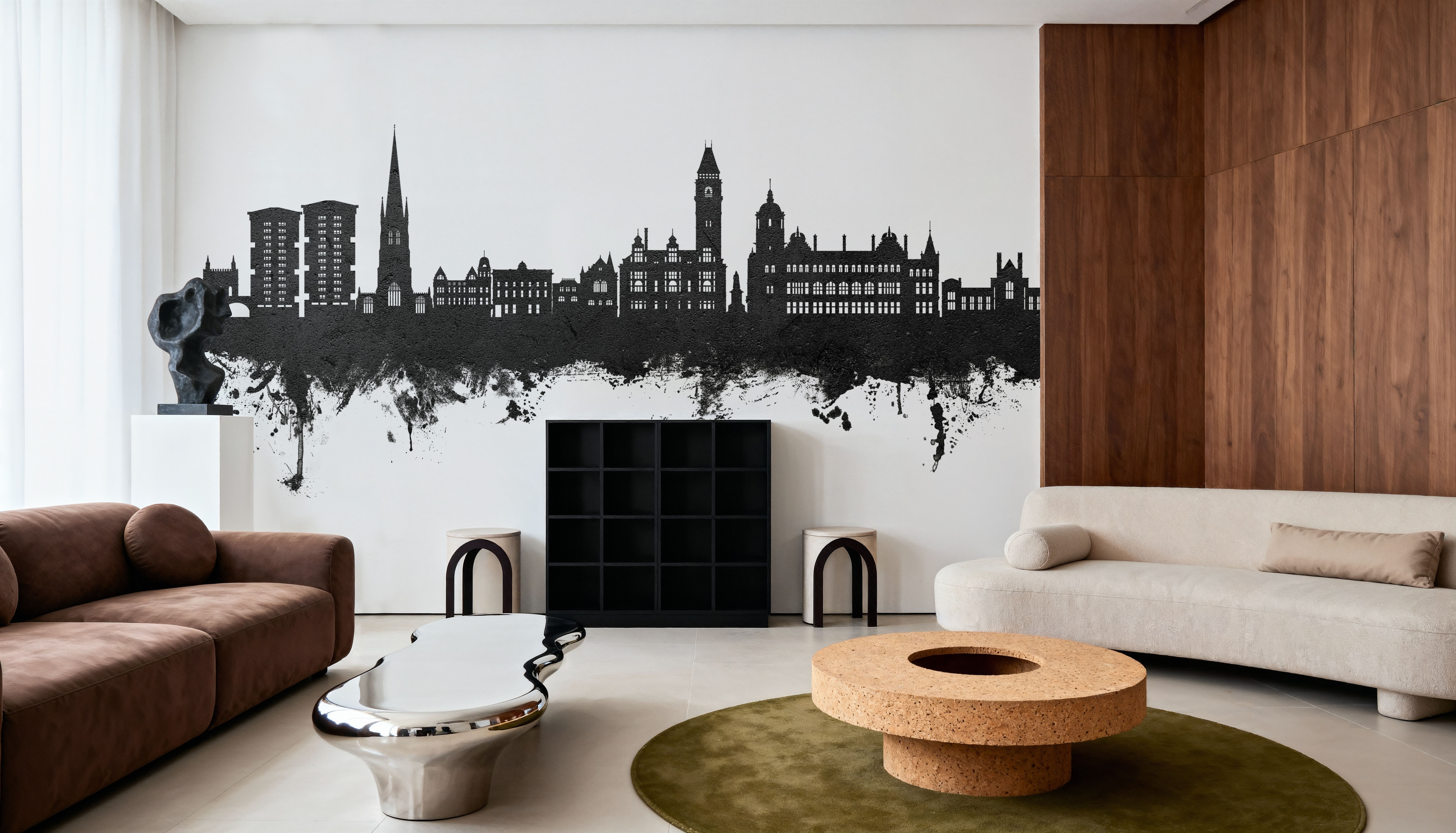 Wakefield England Skyline Black & White