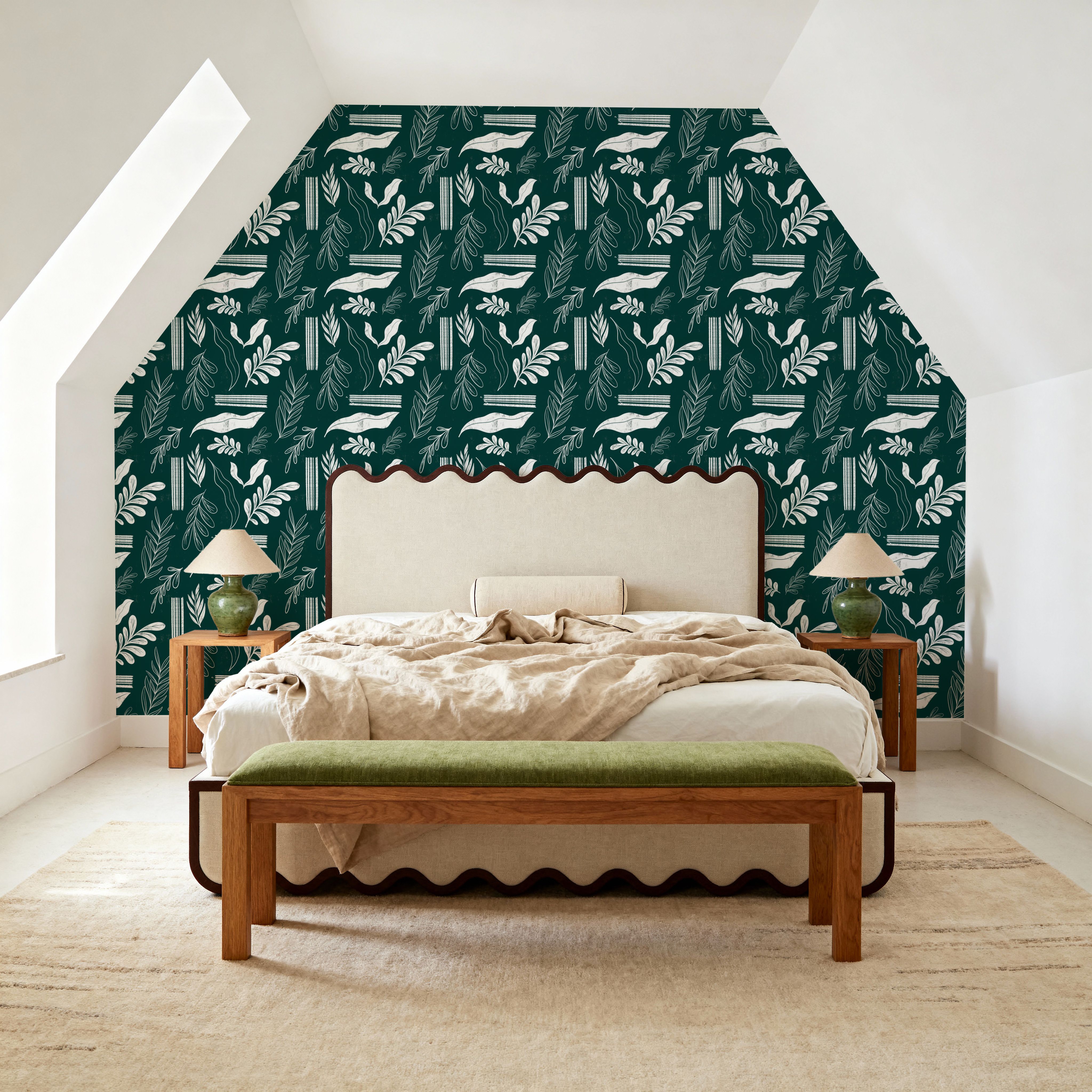 Autumn Leaves Dark Green