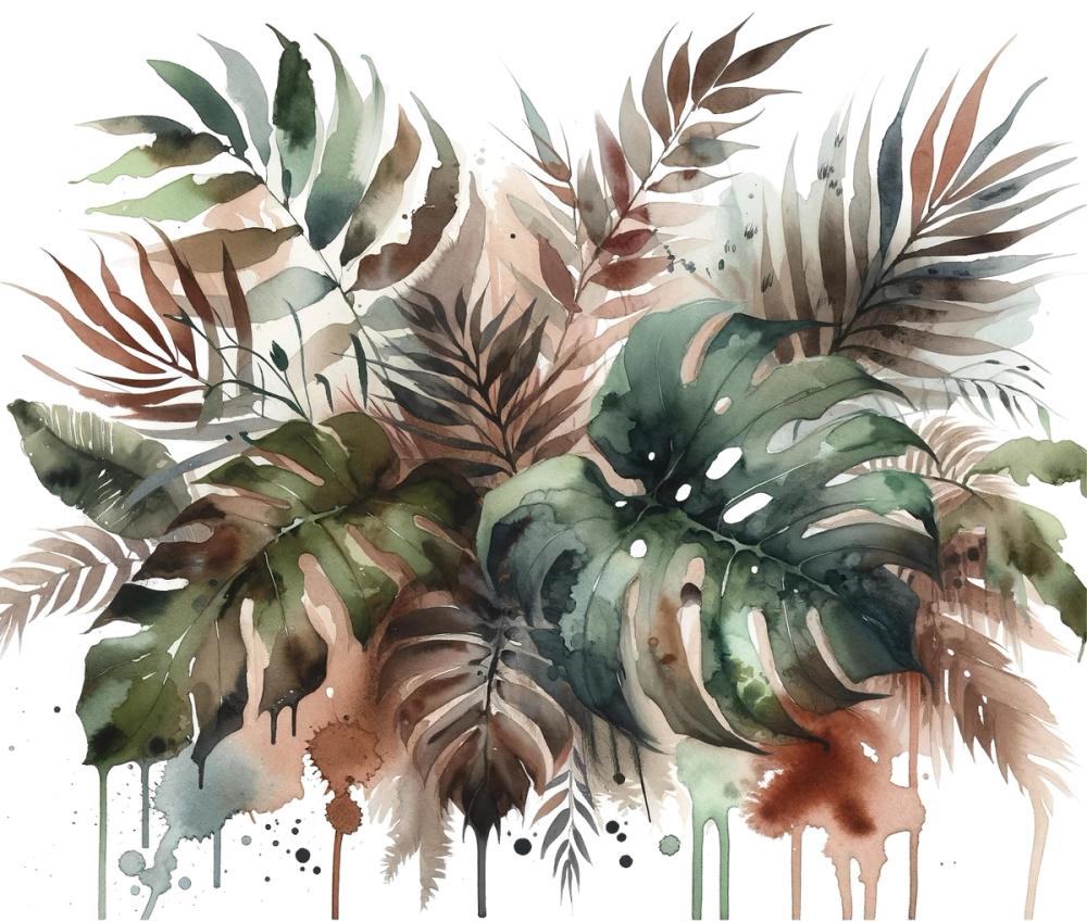 Tropical Rains on Monstera Leaves