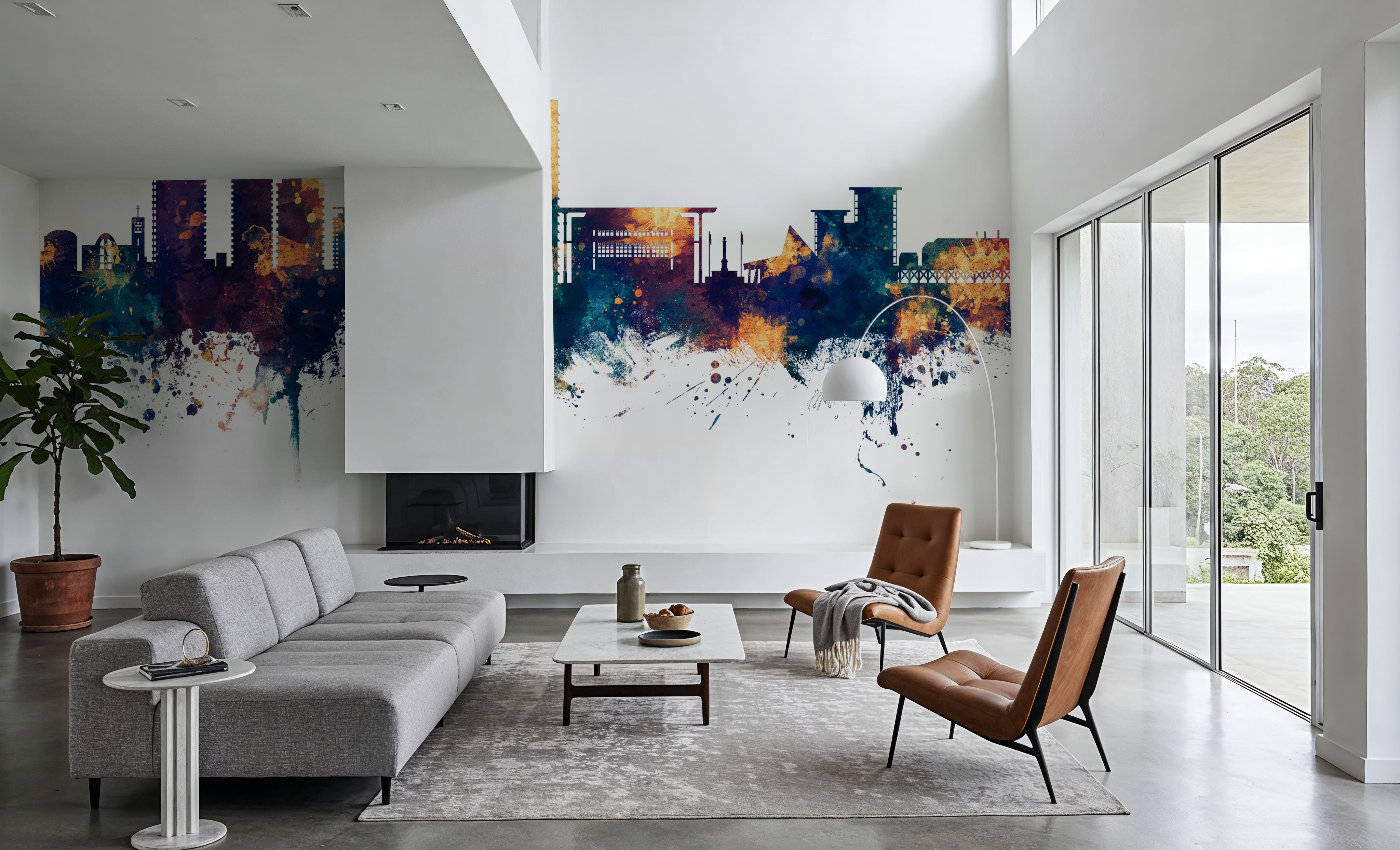 Darwin Australia Skyline Blue & Bronze