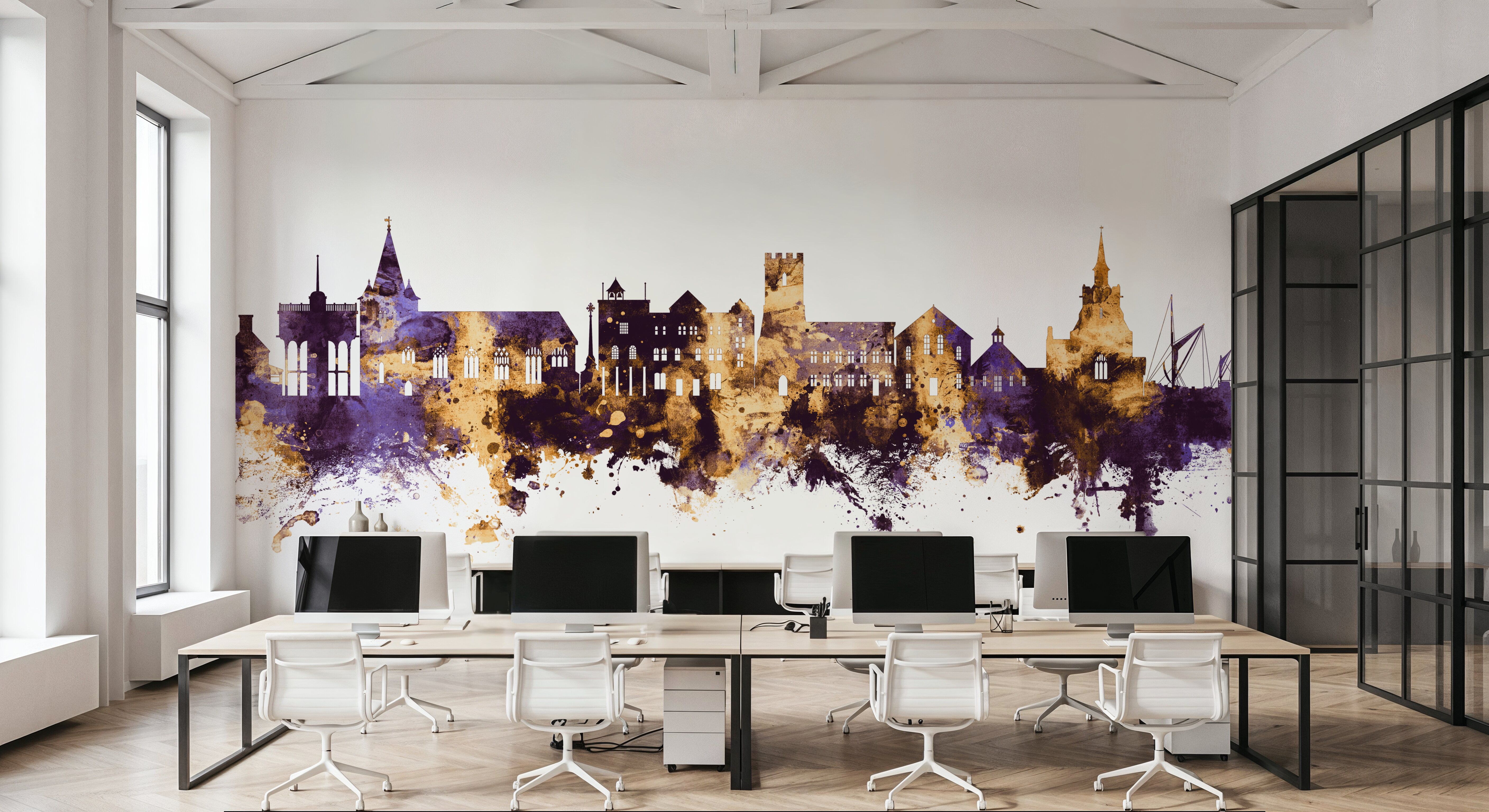Maldon England Skyline Purple & Gold