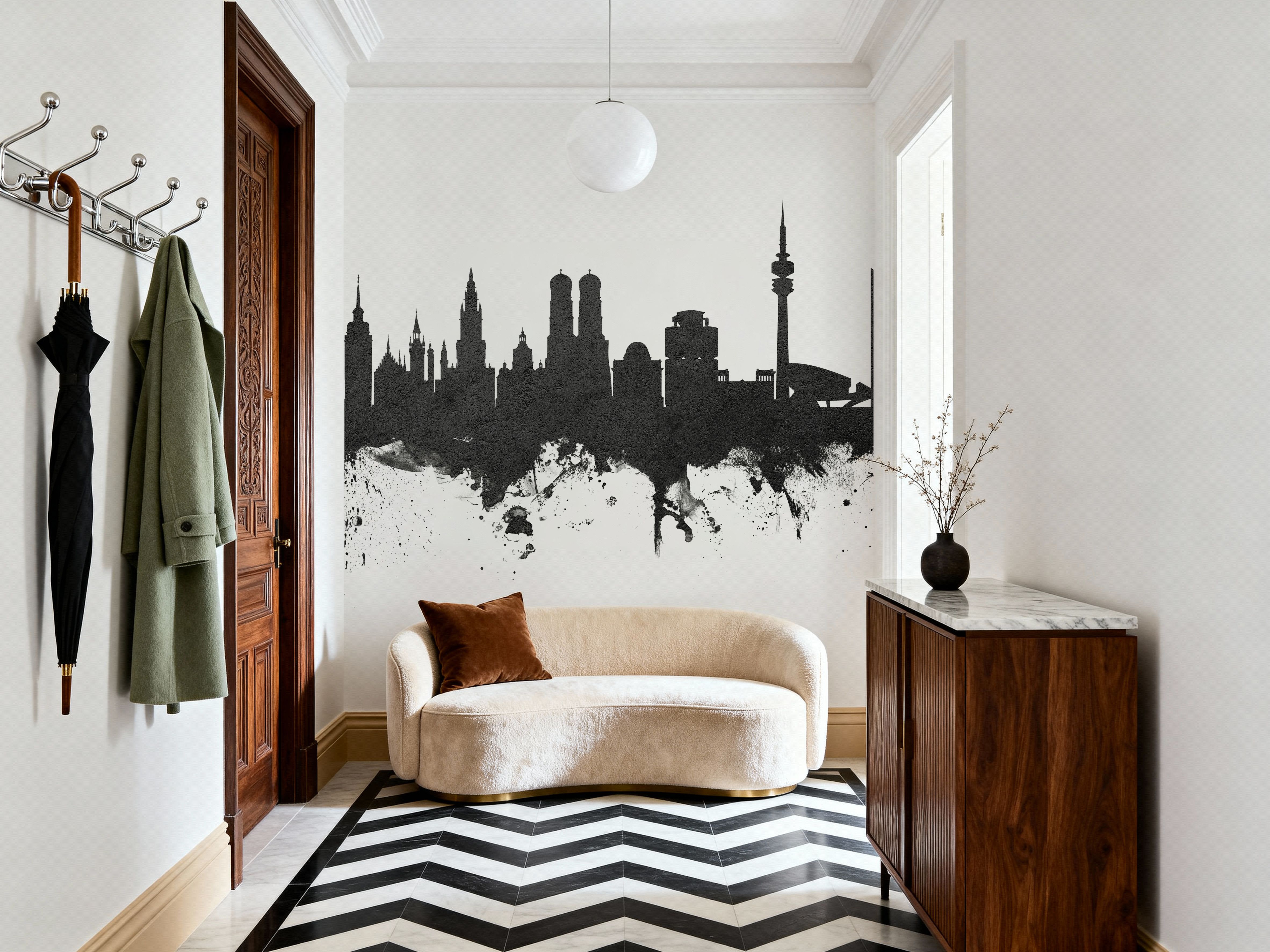 Munich Skyline Black & White