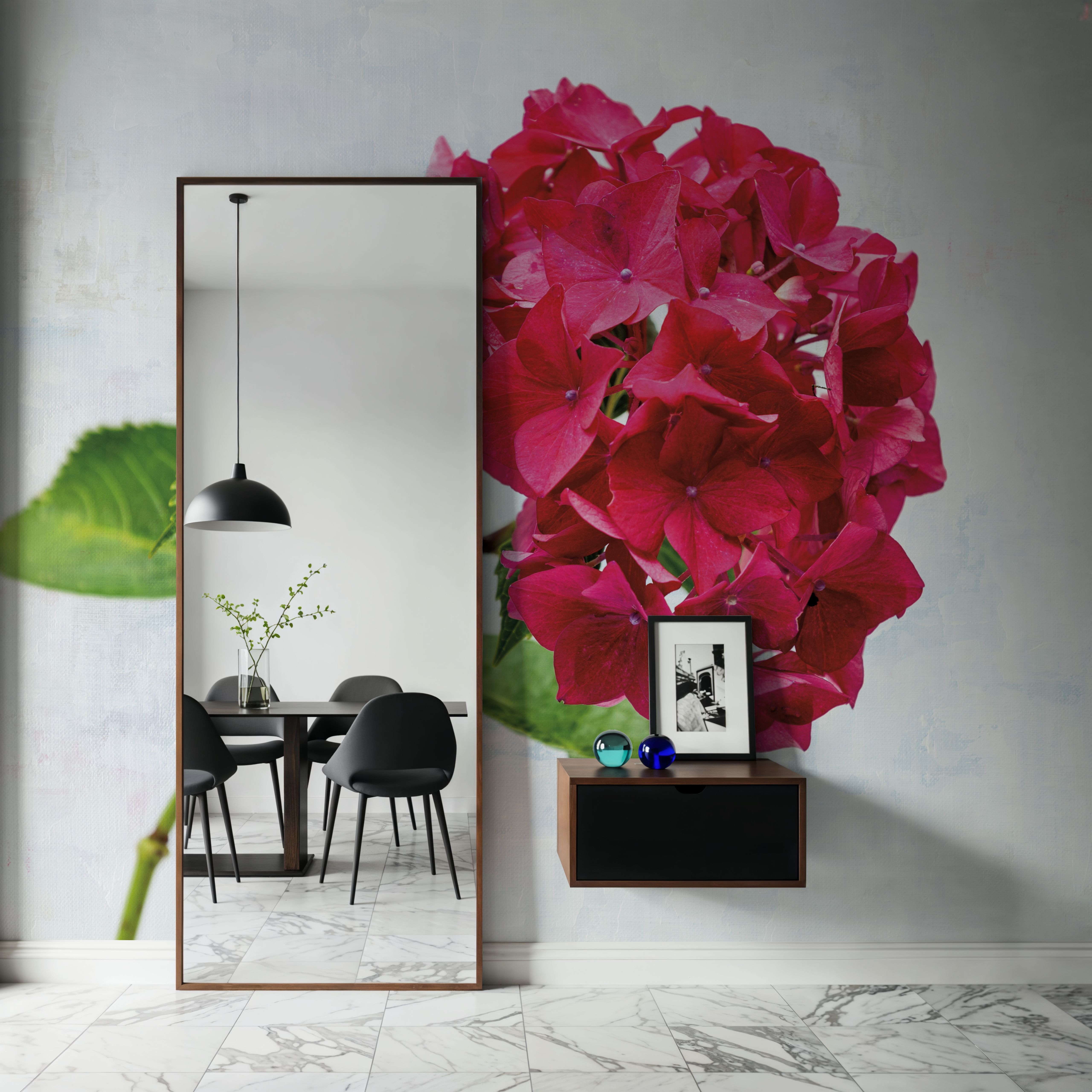 Bright Red Hydrangea