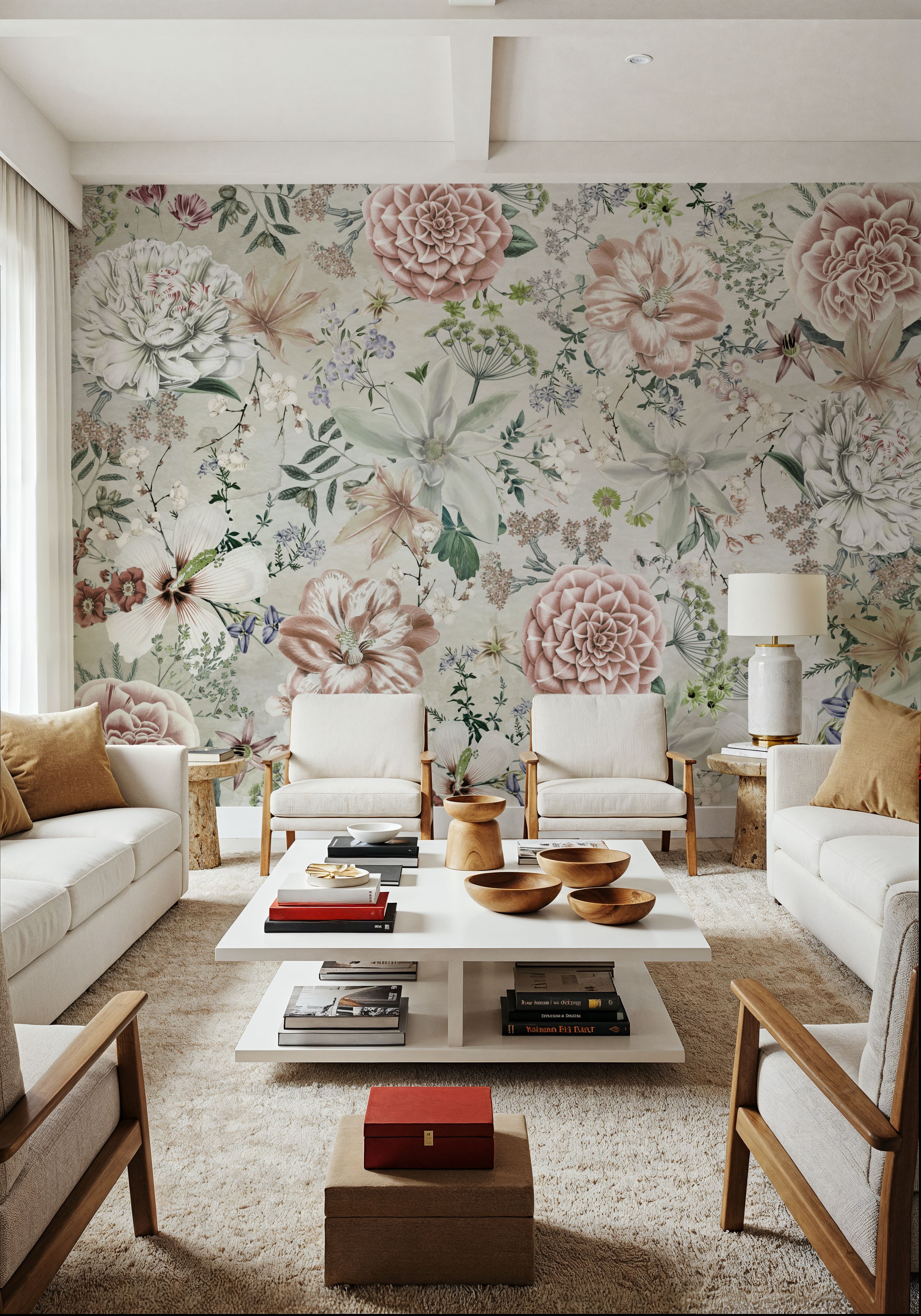 Flowers and Stripes Green