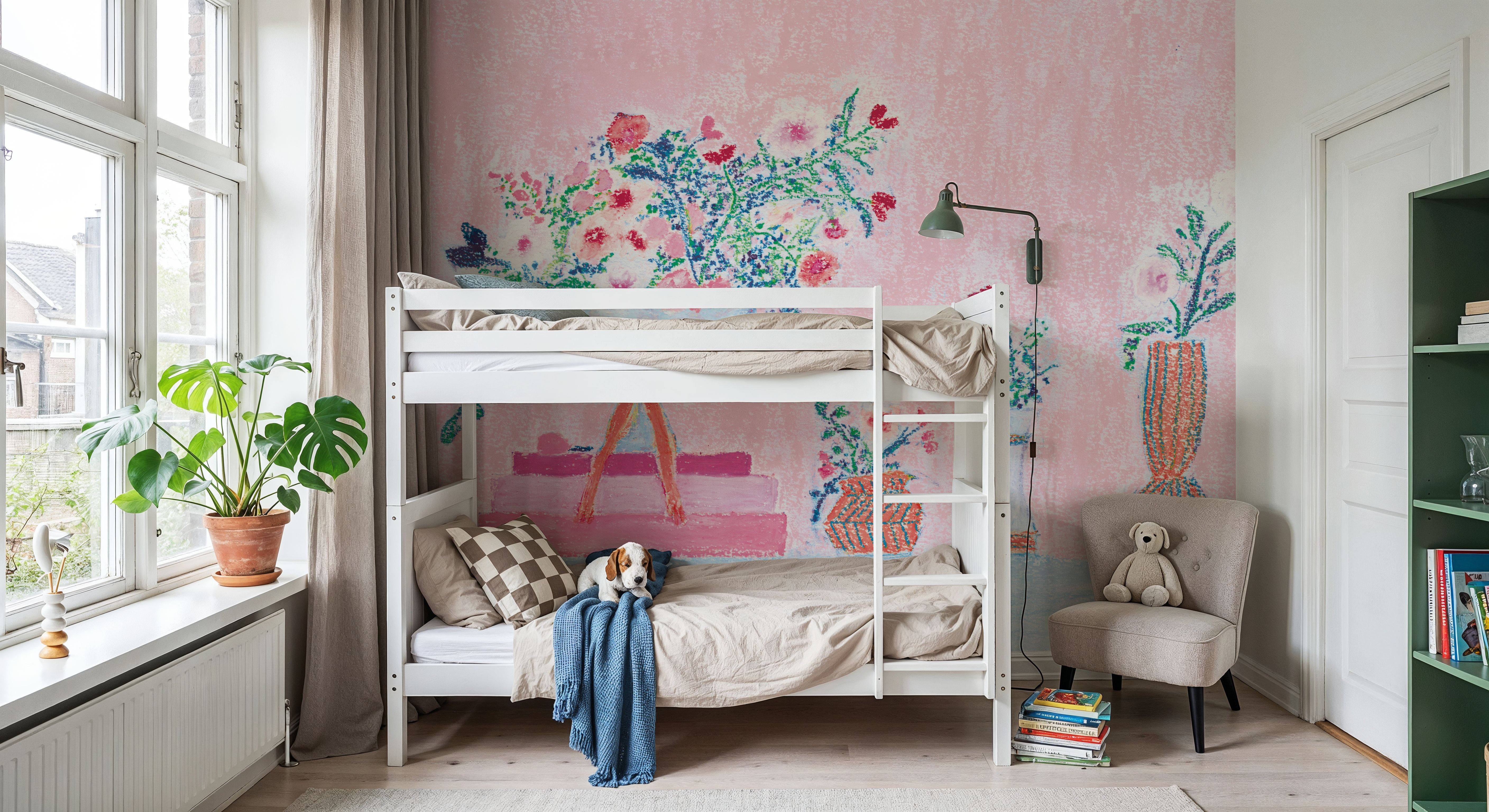 Flower Vases and Books Pink