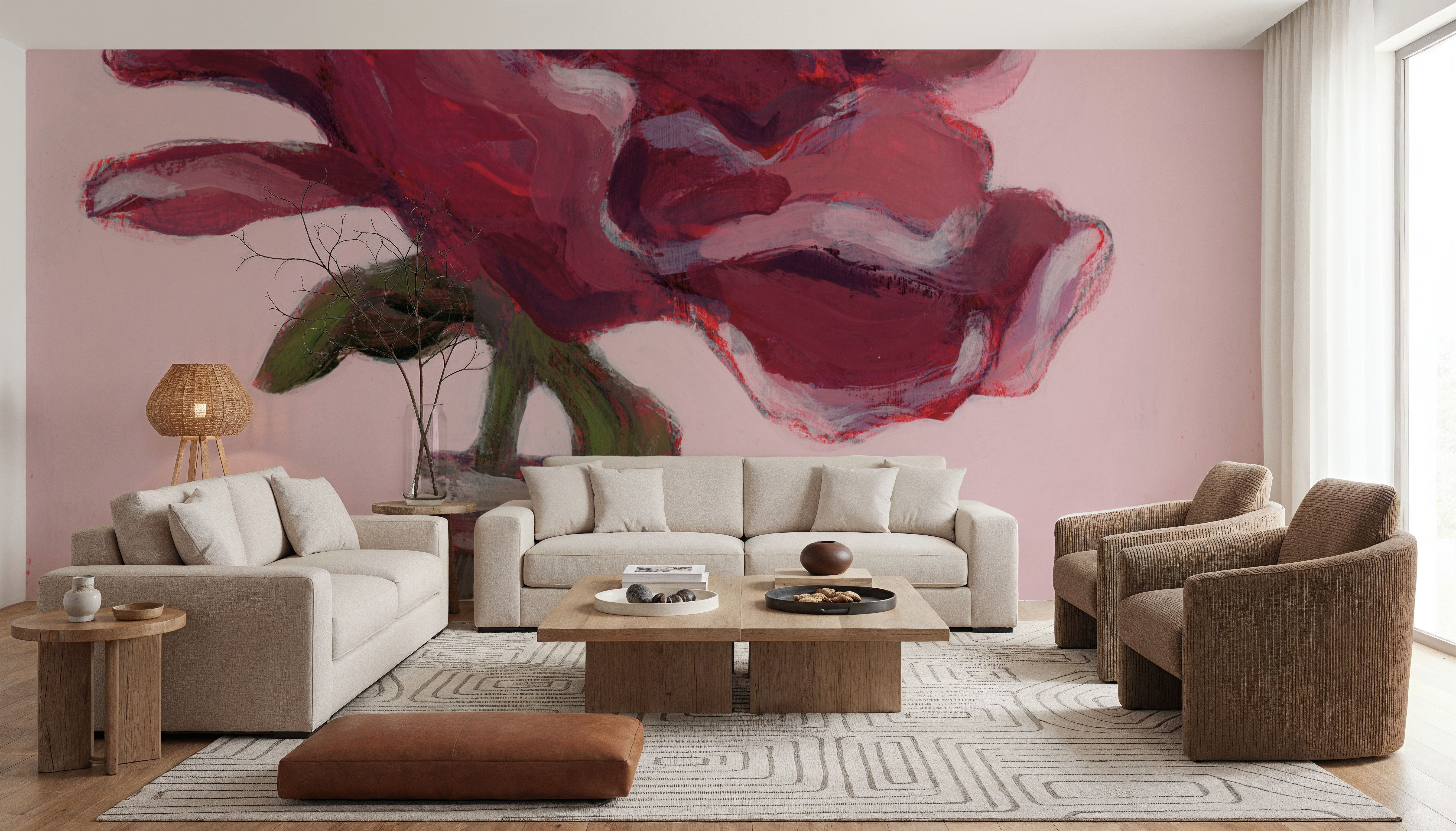 First Peony, Behang