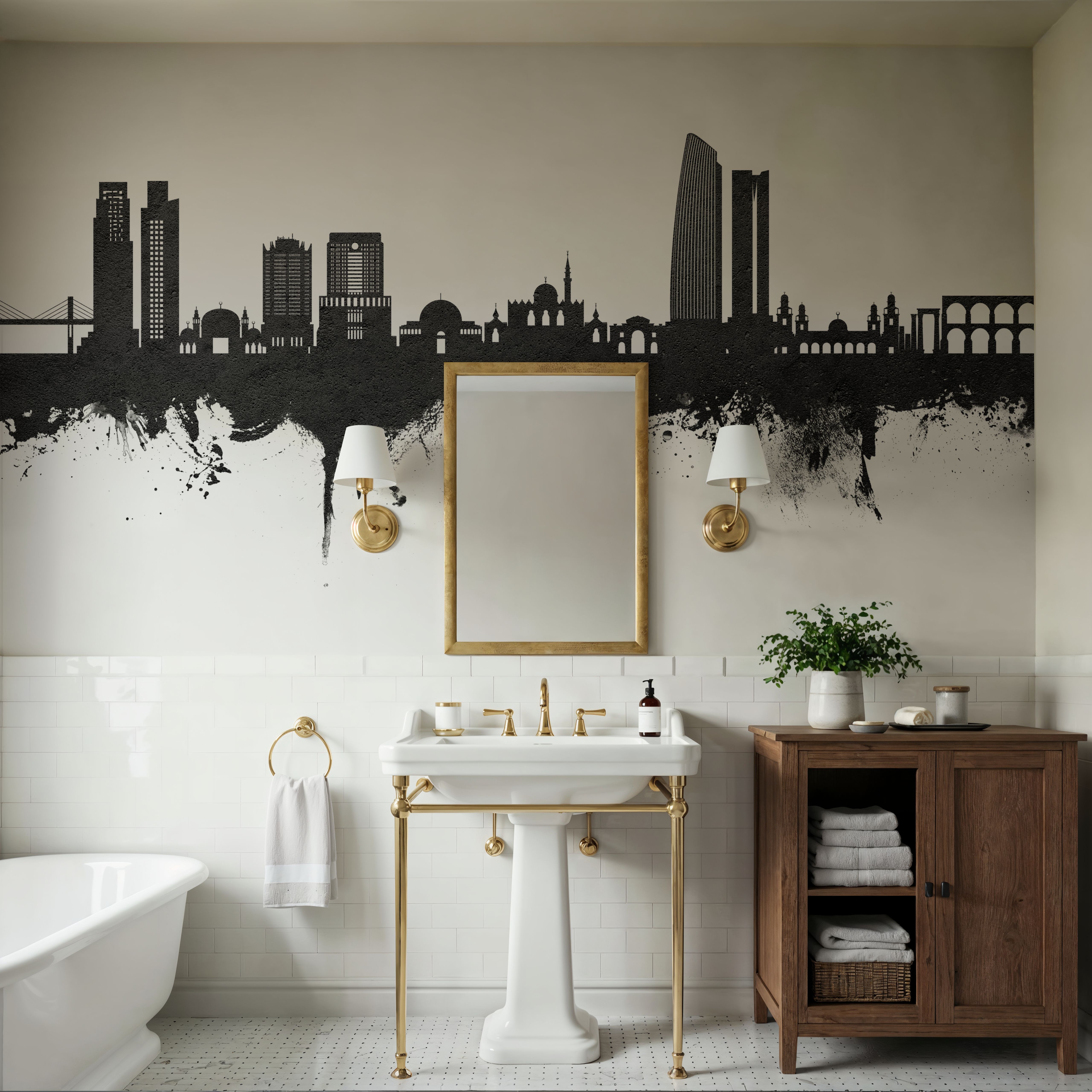 Amman Skyline Black & White