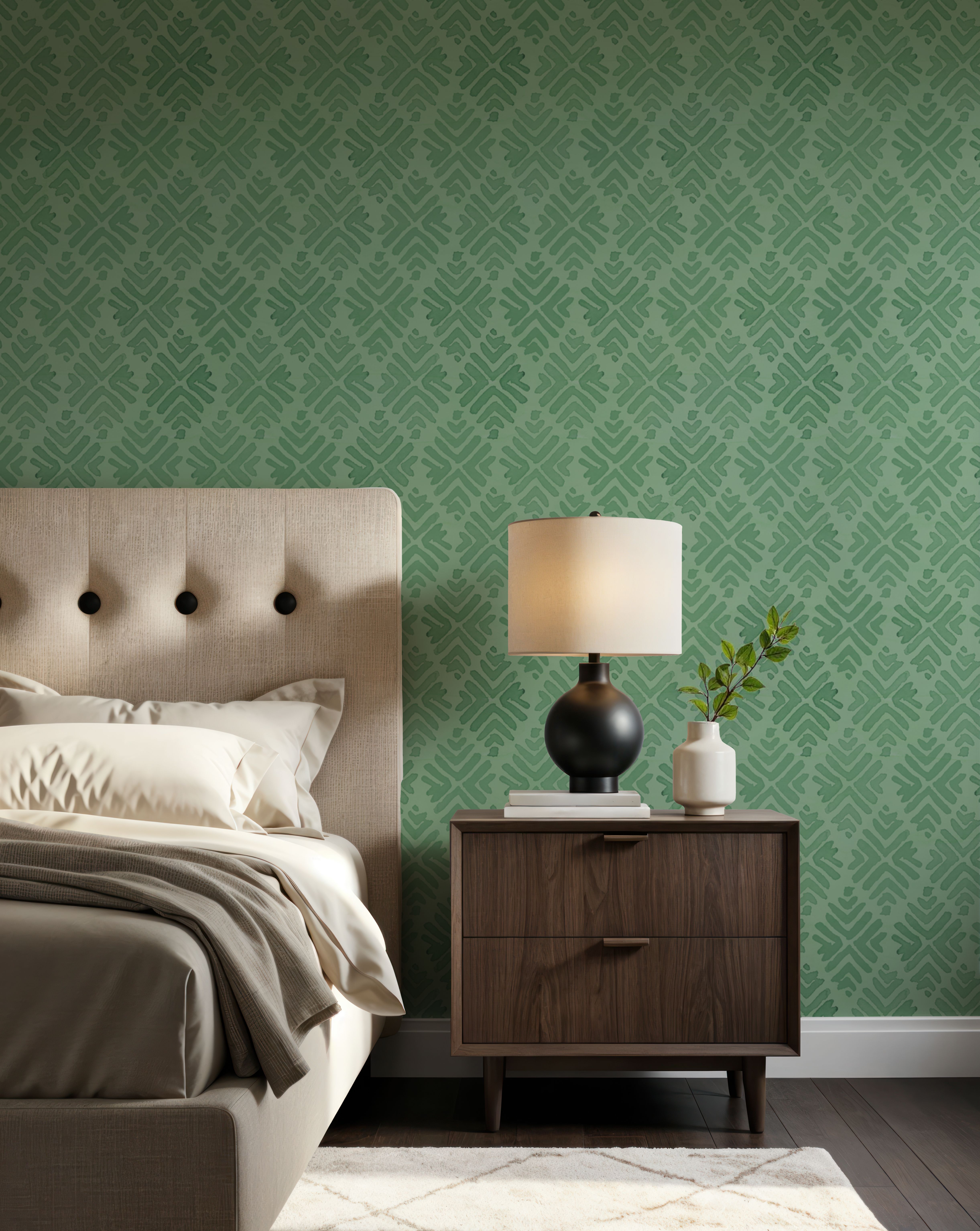 Bohemian Leaves Green