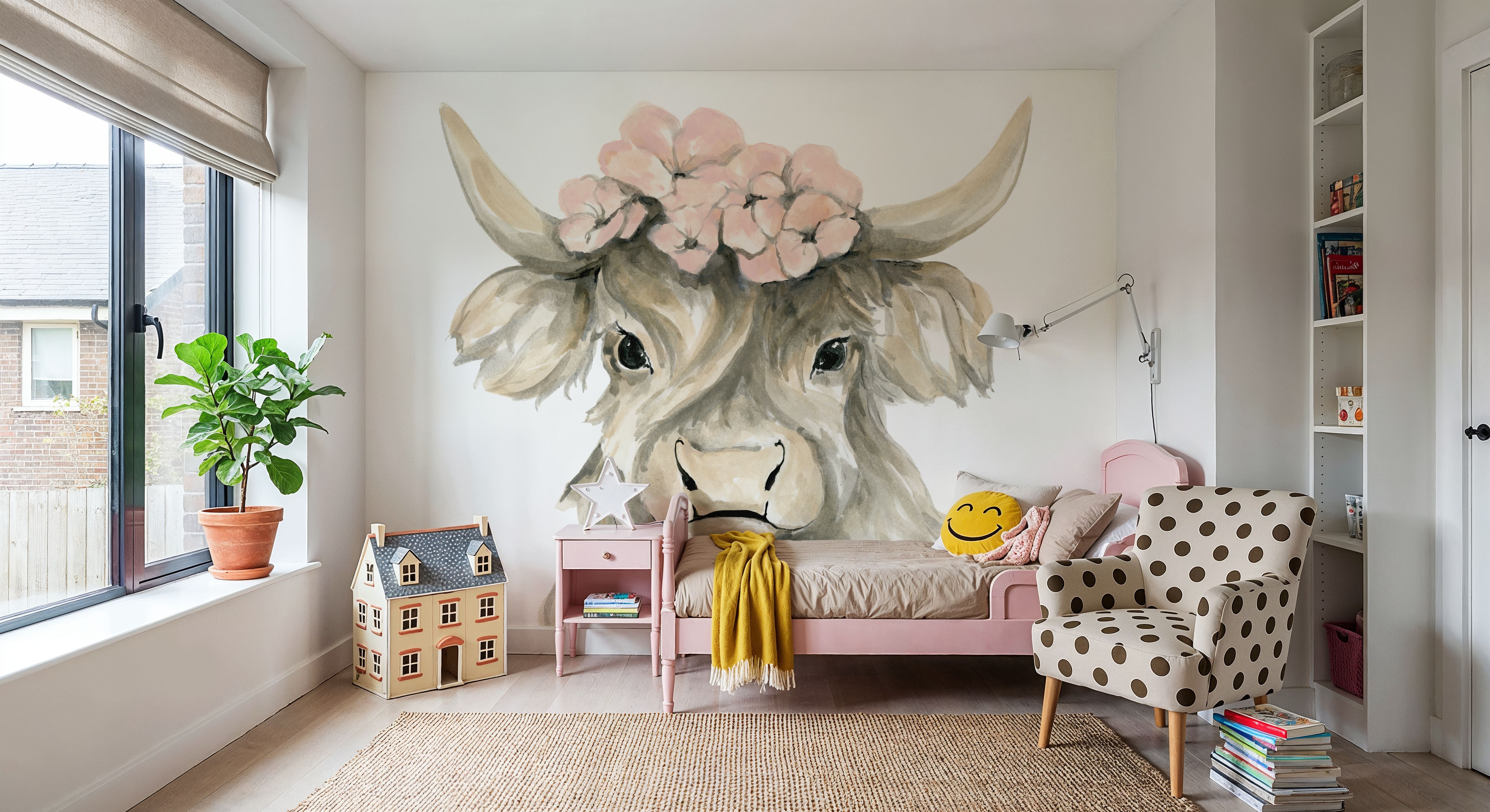 Spring Highland Cow