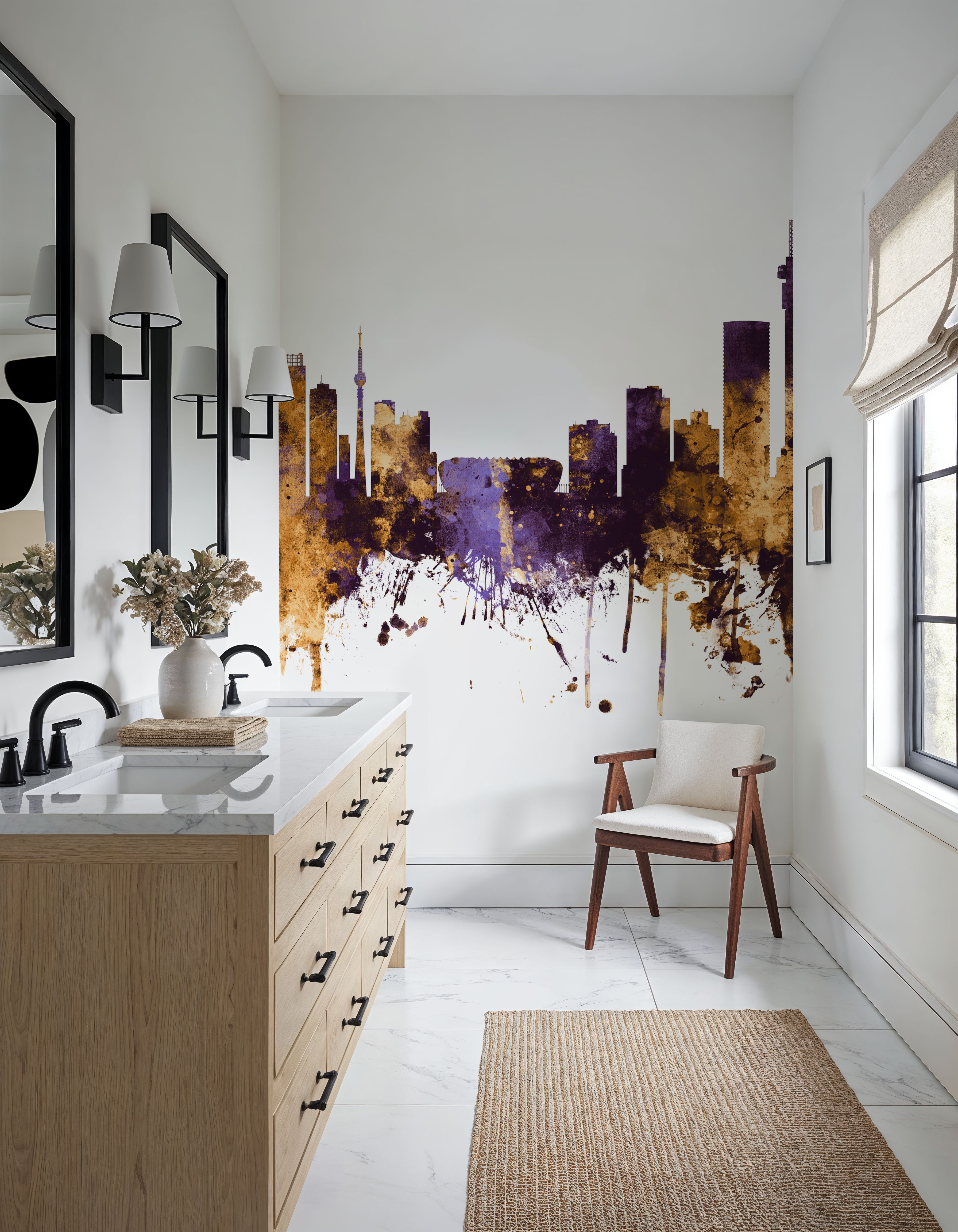 Johannesburg South Africa Skyline Purple & Gold