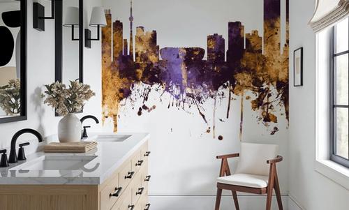Johannesburg South Africa Skyline Purple & Gold