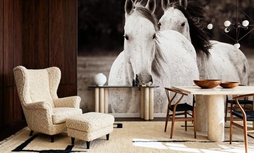 Two Wild Horses Sepia