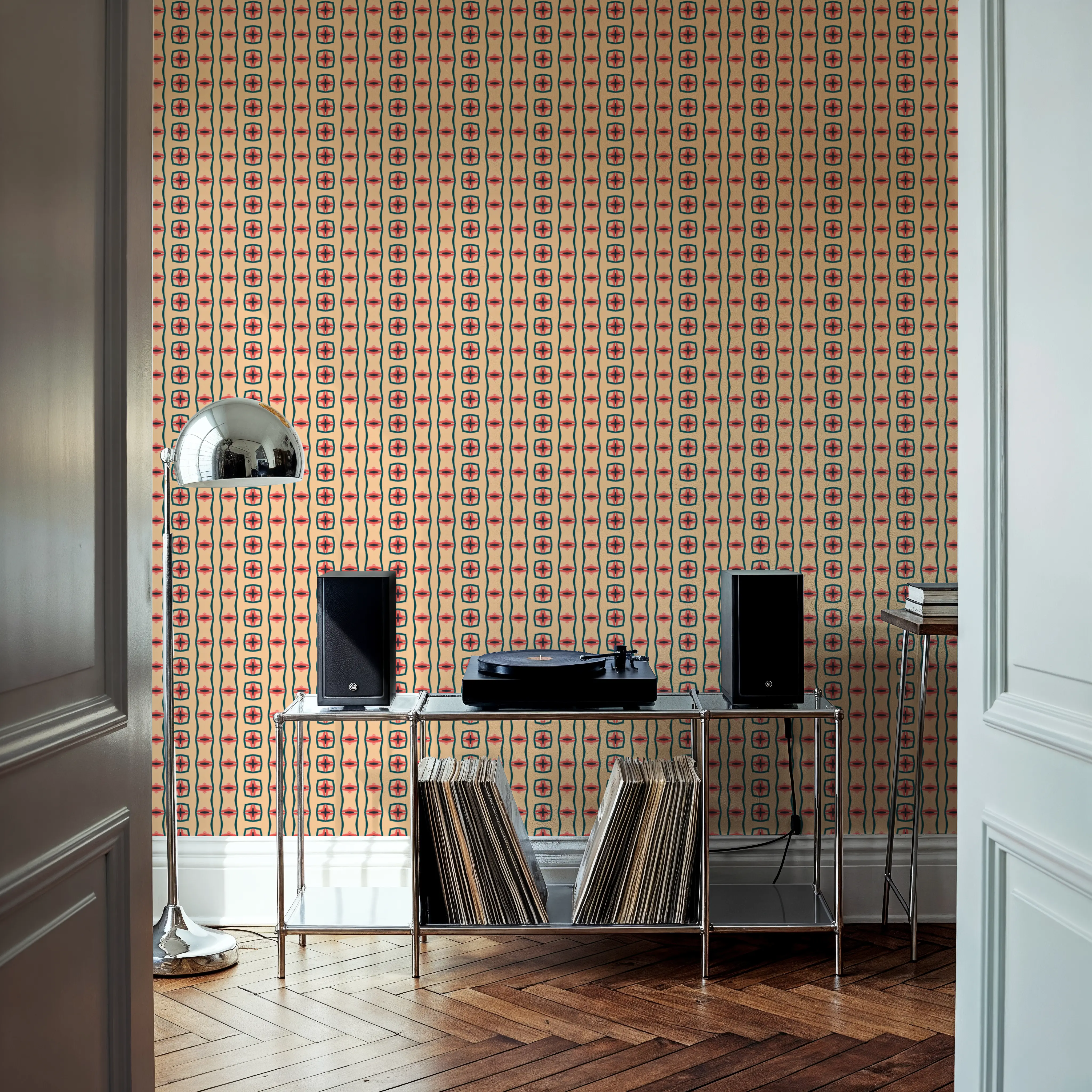 Wallpaper - Tie-Dye Mauzi - Lines - Yellow - Bedroom - Wallism UK - Peel & Stick or Paste-the-Wall