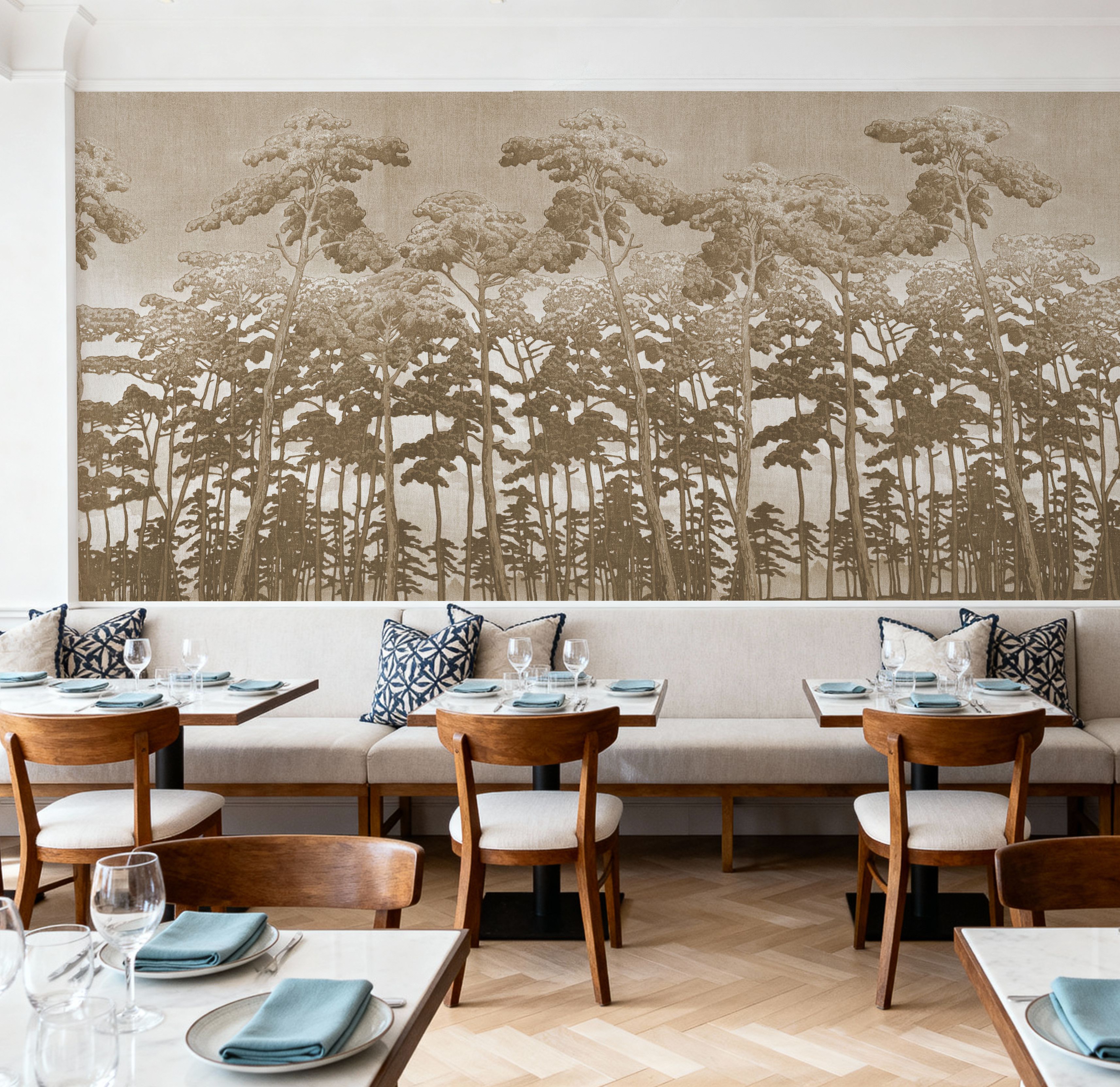 Tranquil Pinescape, Beige