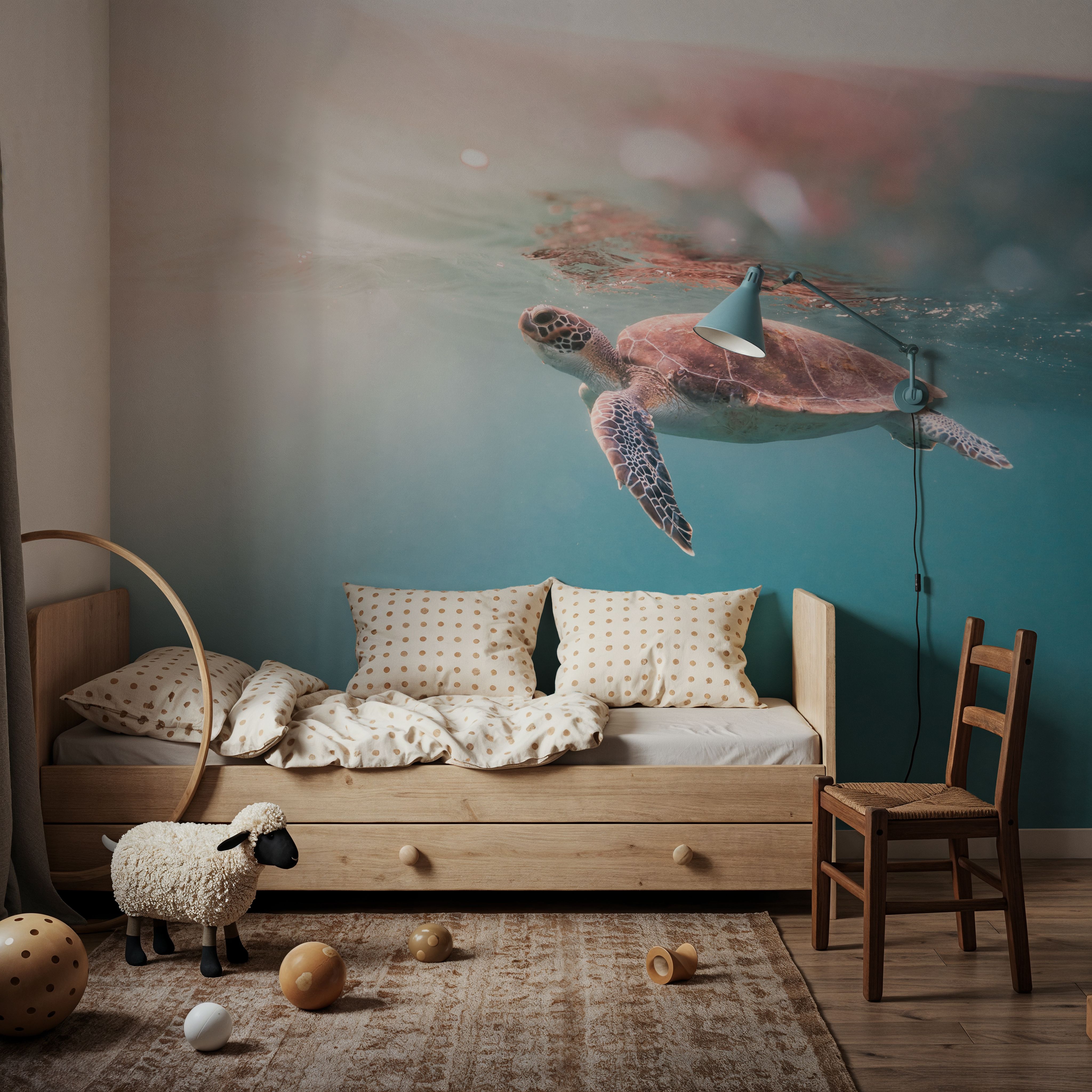 Wall Mural - Float On - Oceans & Seascapes Animals mural wallpaper - Kids' Room - Wallism US - Premium, Textured or Peel & Stick