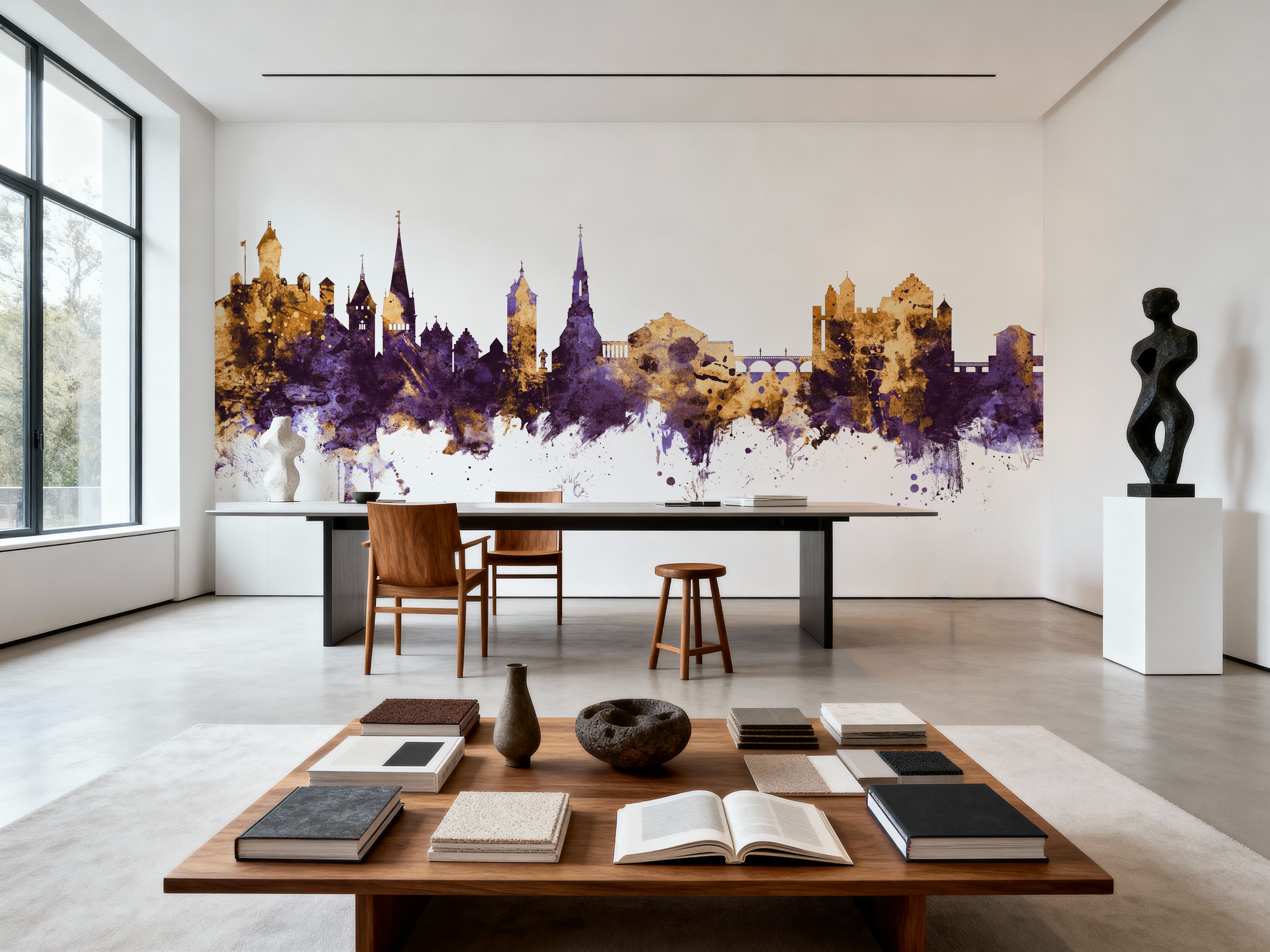 Schaffhausen Switzerland Skyline Purple & Gold