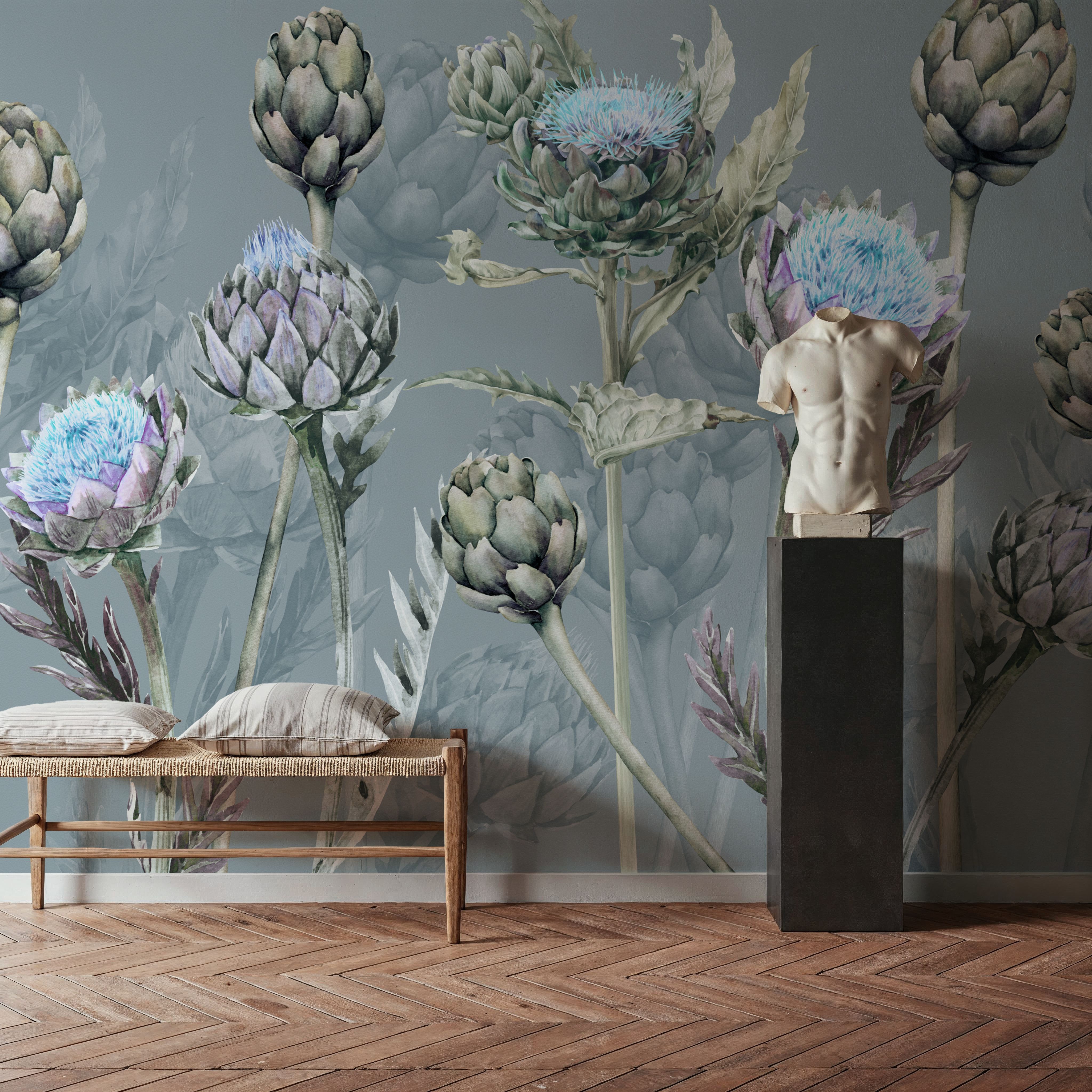 Artichoke Blooms, French Blue