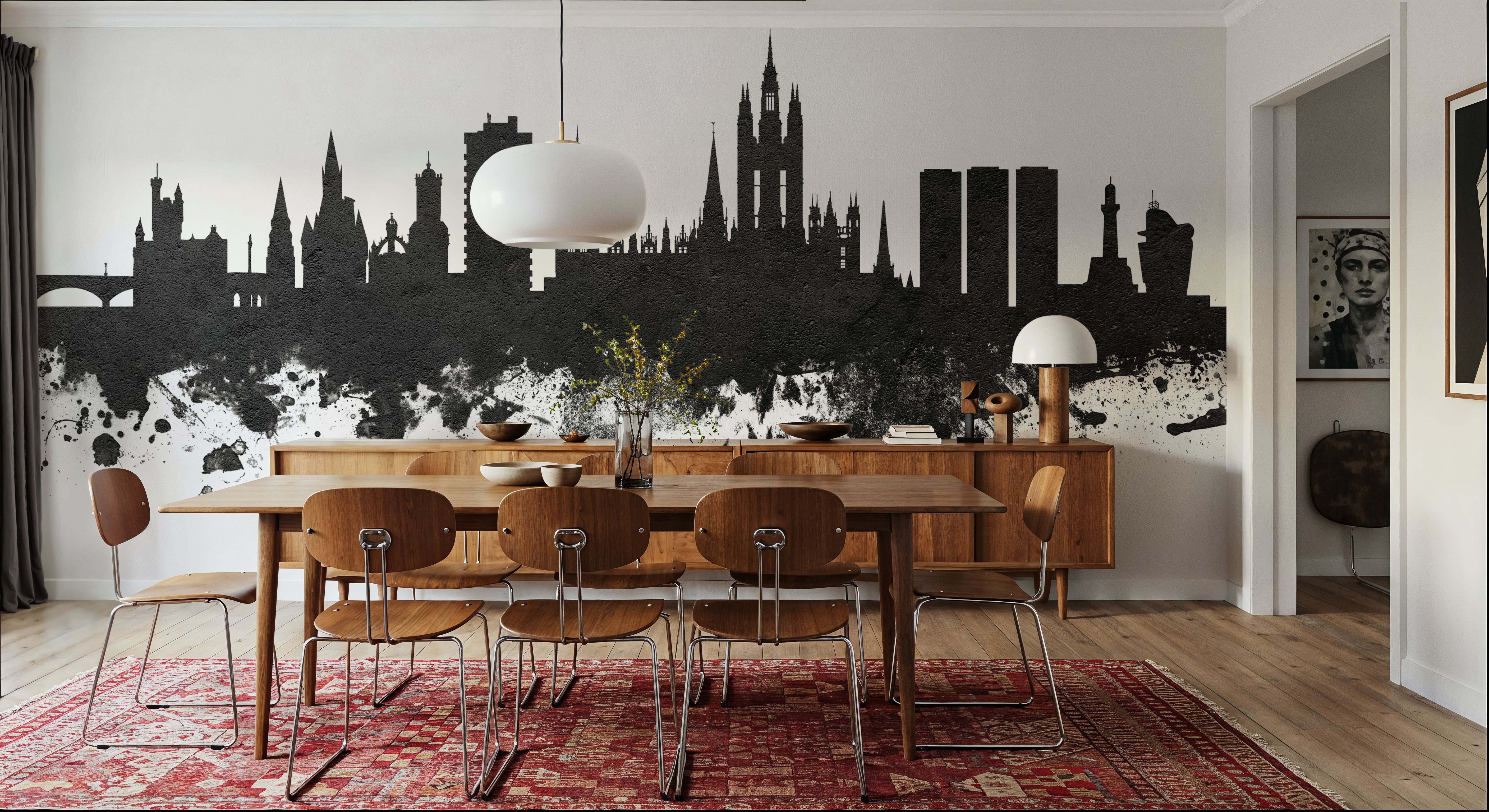 Aberdeen Scotland Skyline Black & White