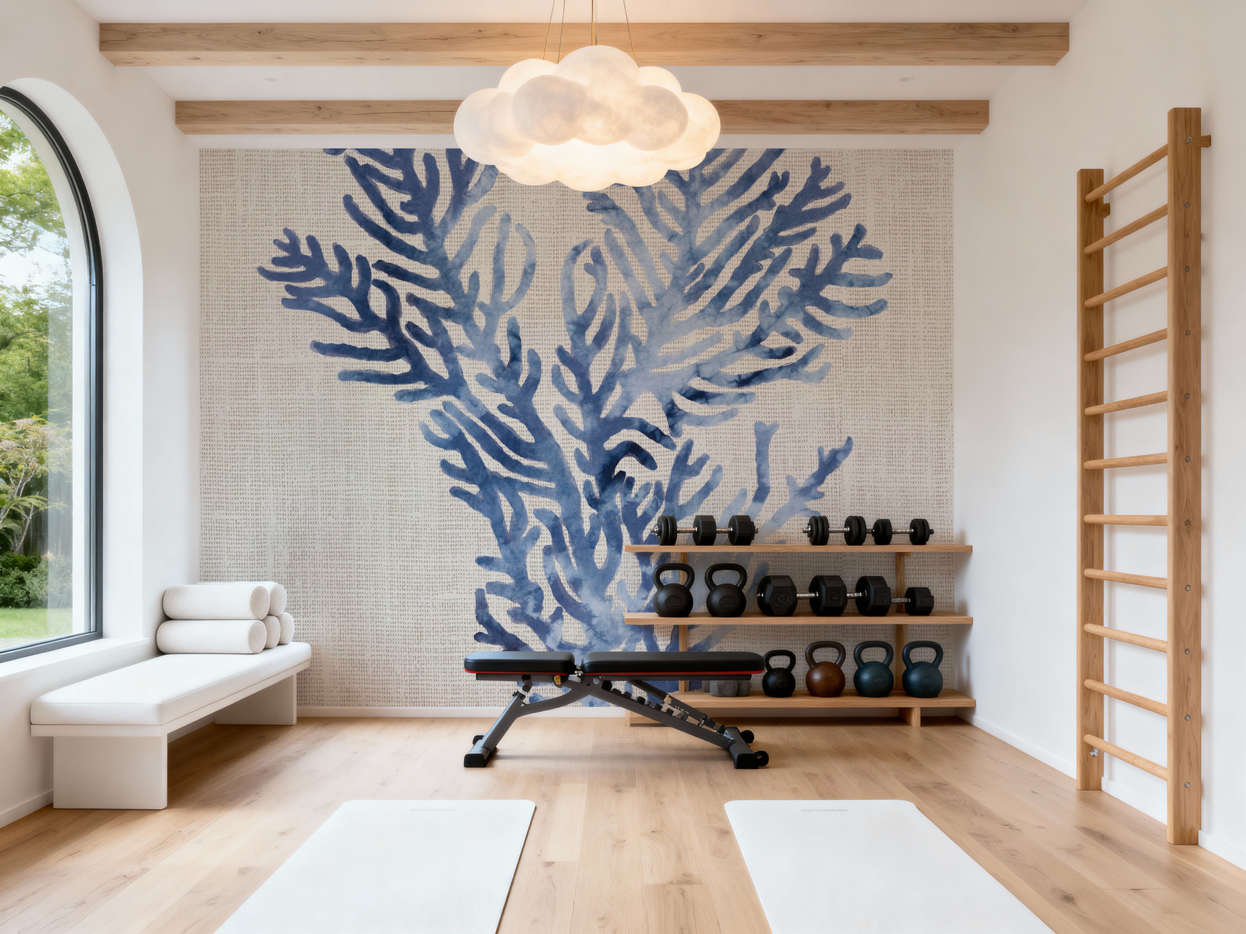 Shibori Coral I on Linen