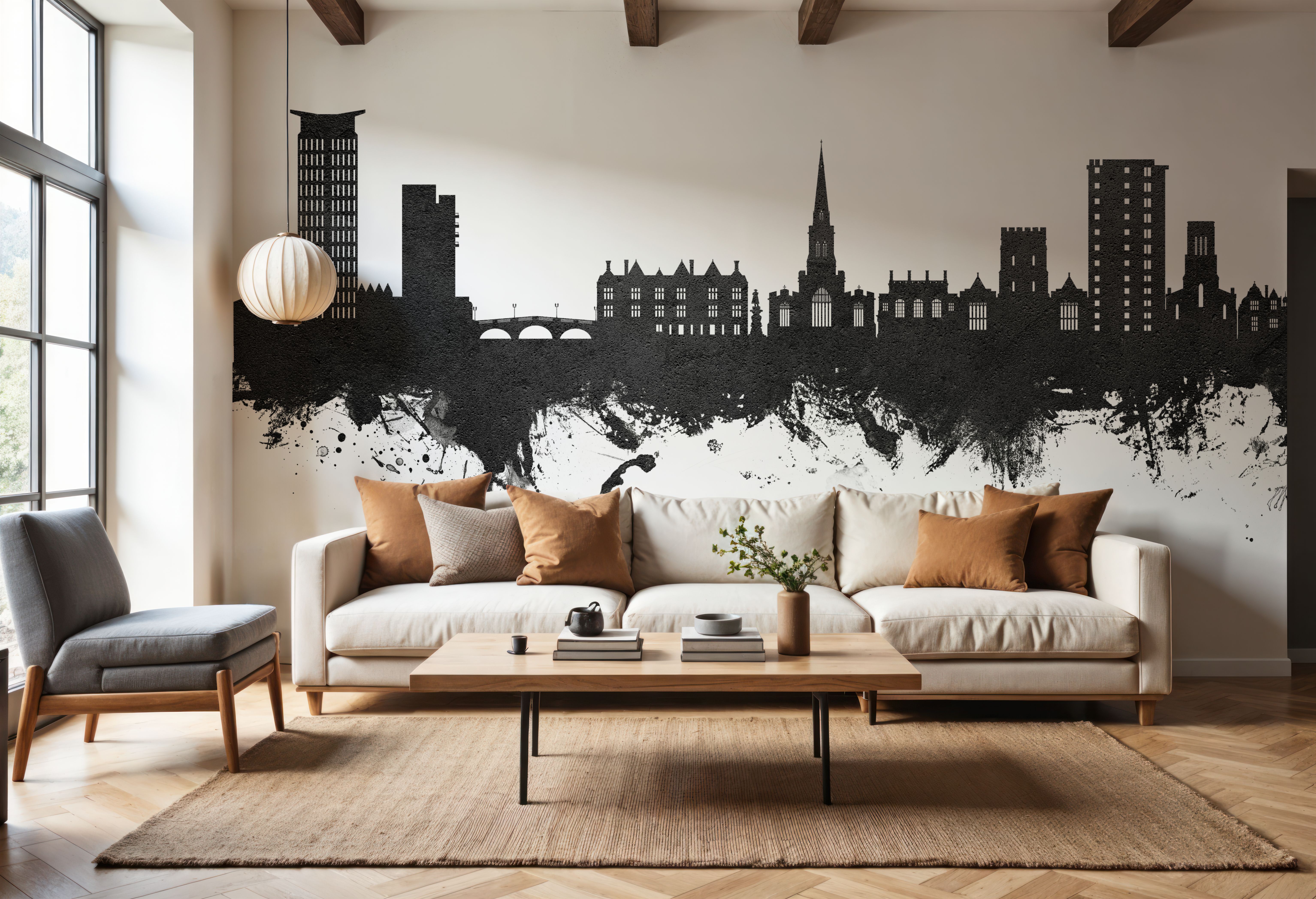 Bedford England Skyline Black & White