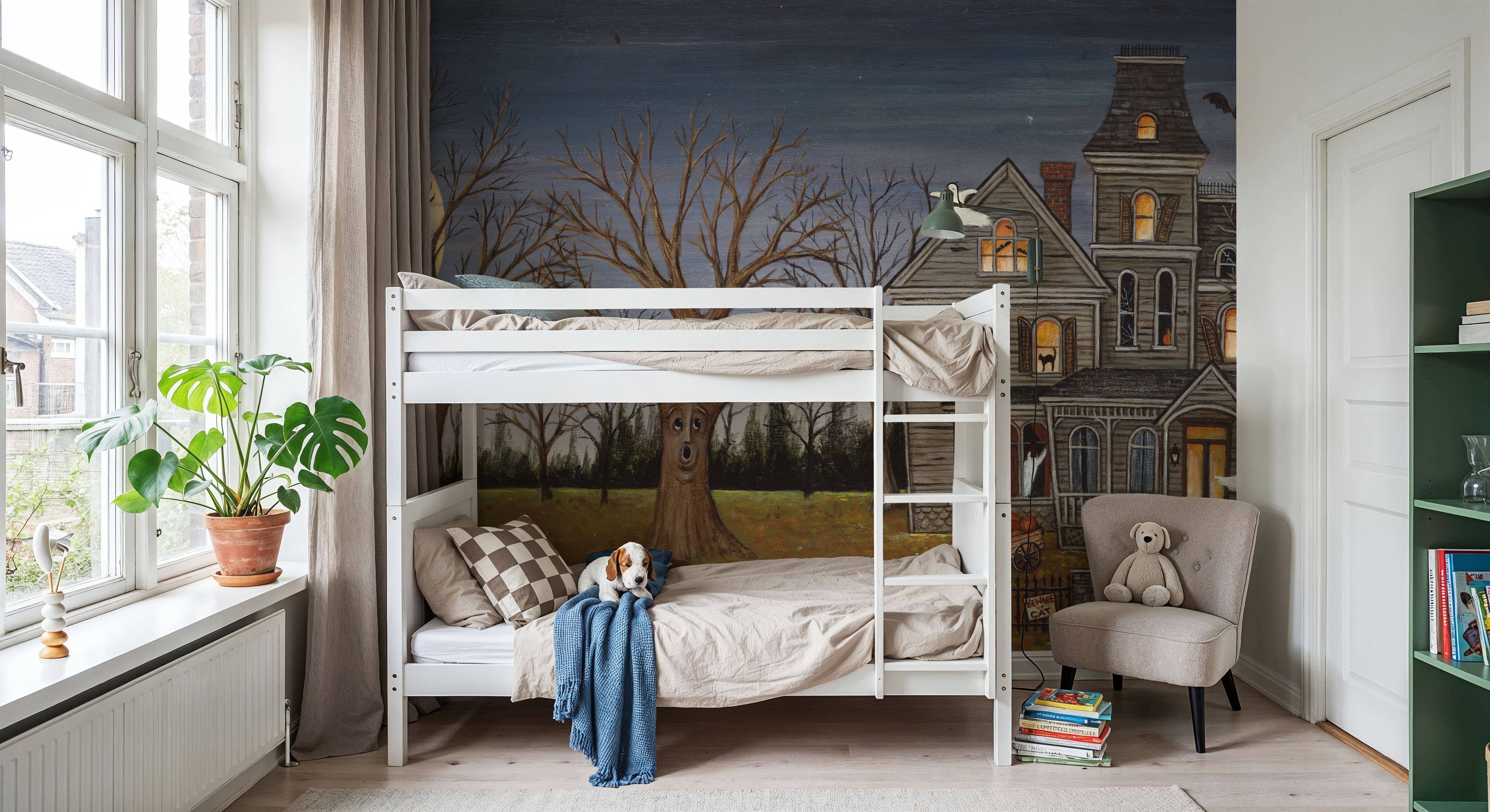 Haunted House with Full Moon